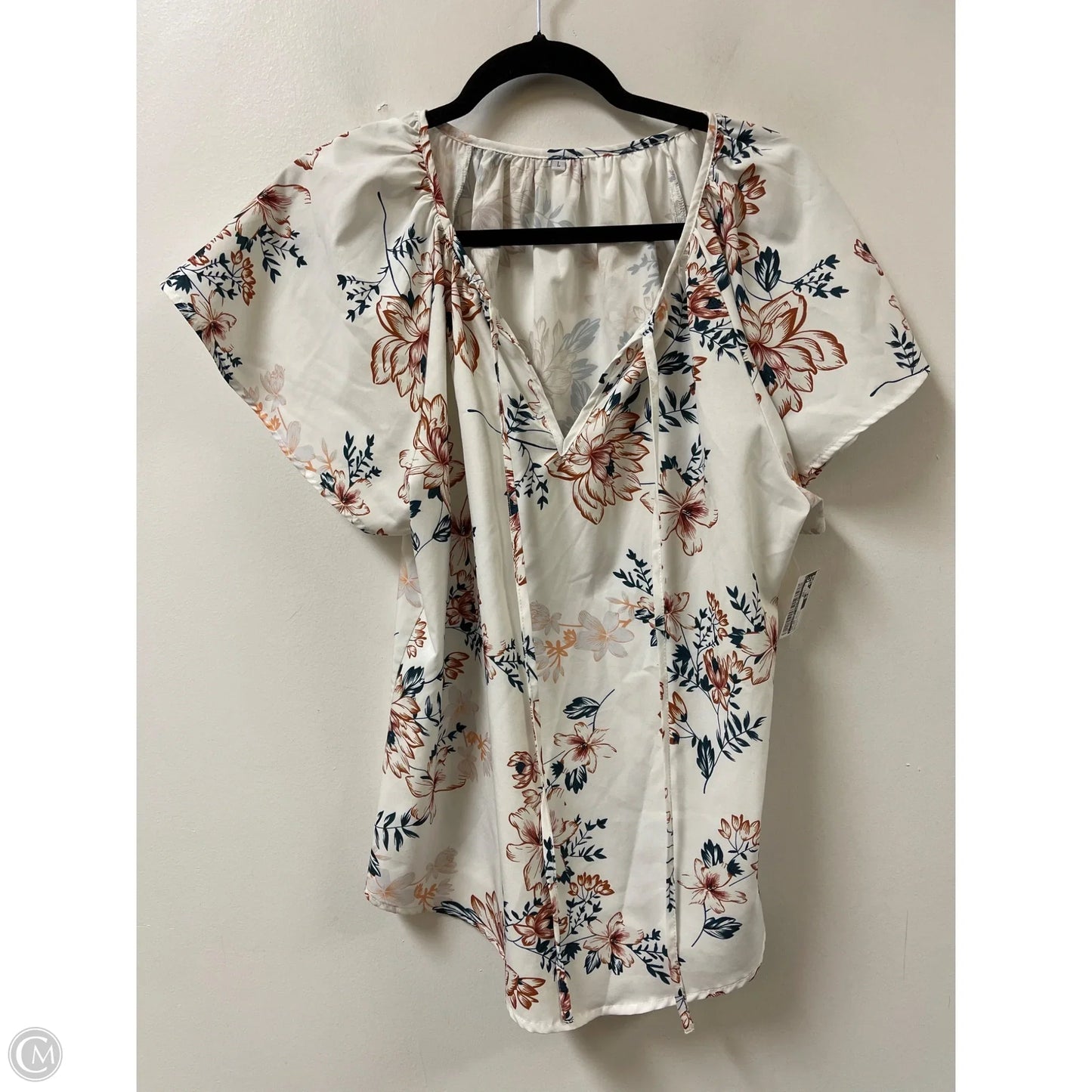 Top Short Sleeve By Clothes Mentor In Floral Print, Size: L