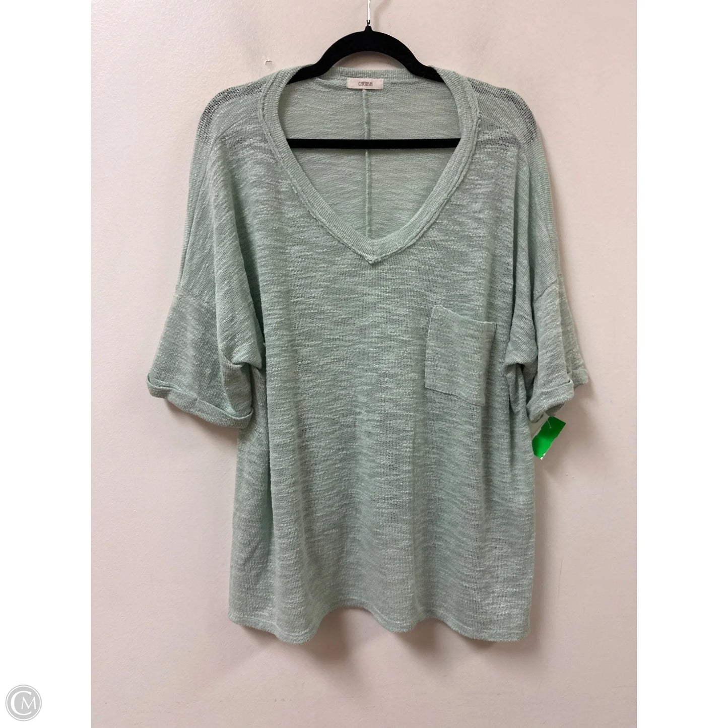 Top Short Sleeve By Cherish In Green, Size: 1x