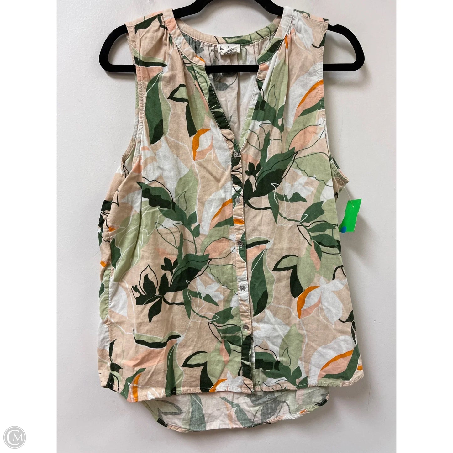 Top Sleeveless By Nicole By Nicole Miller In Green & Orange, Size: Xl