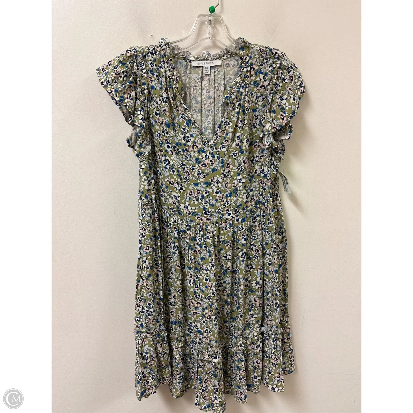 Dress Casual Short By Clothes Mentor In Green & Pink, Size: Mp