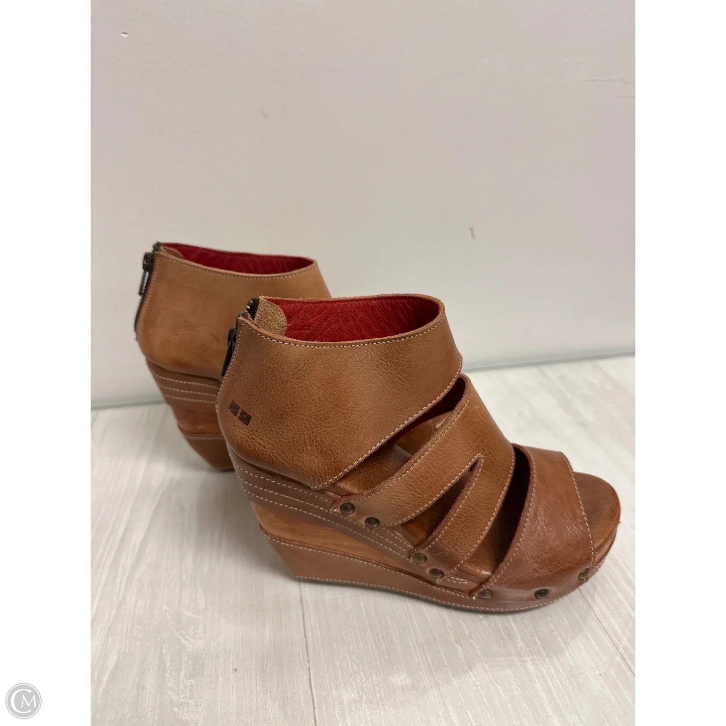 Sandals Heels Wedge By Bed Stu In Tan, Size: 9