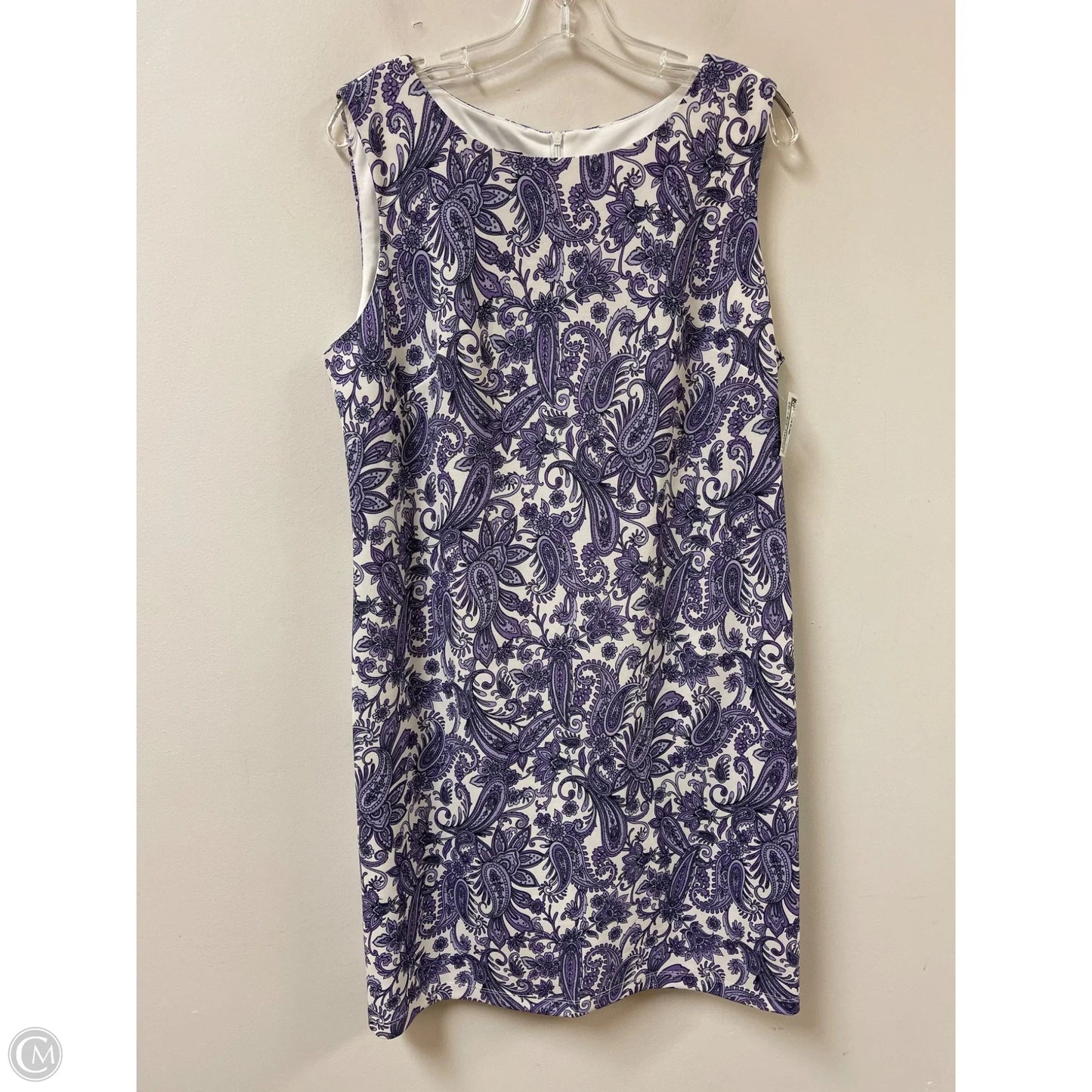 Dress Casual Midi By Agb In Purple & White, Size: Xl