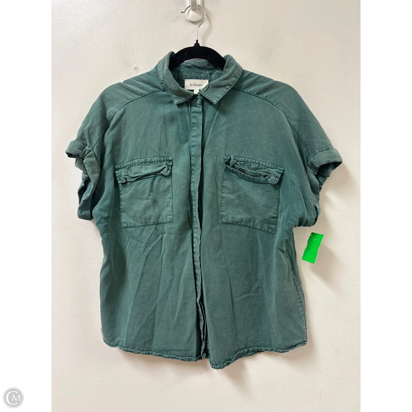 Blouse Short Sleeve By Bohme In Green, Size: M