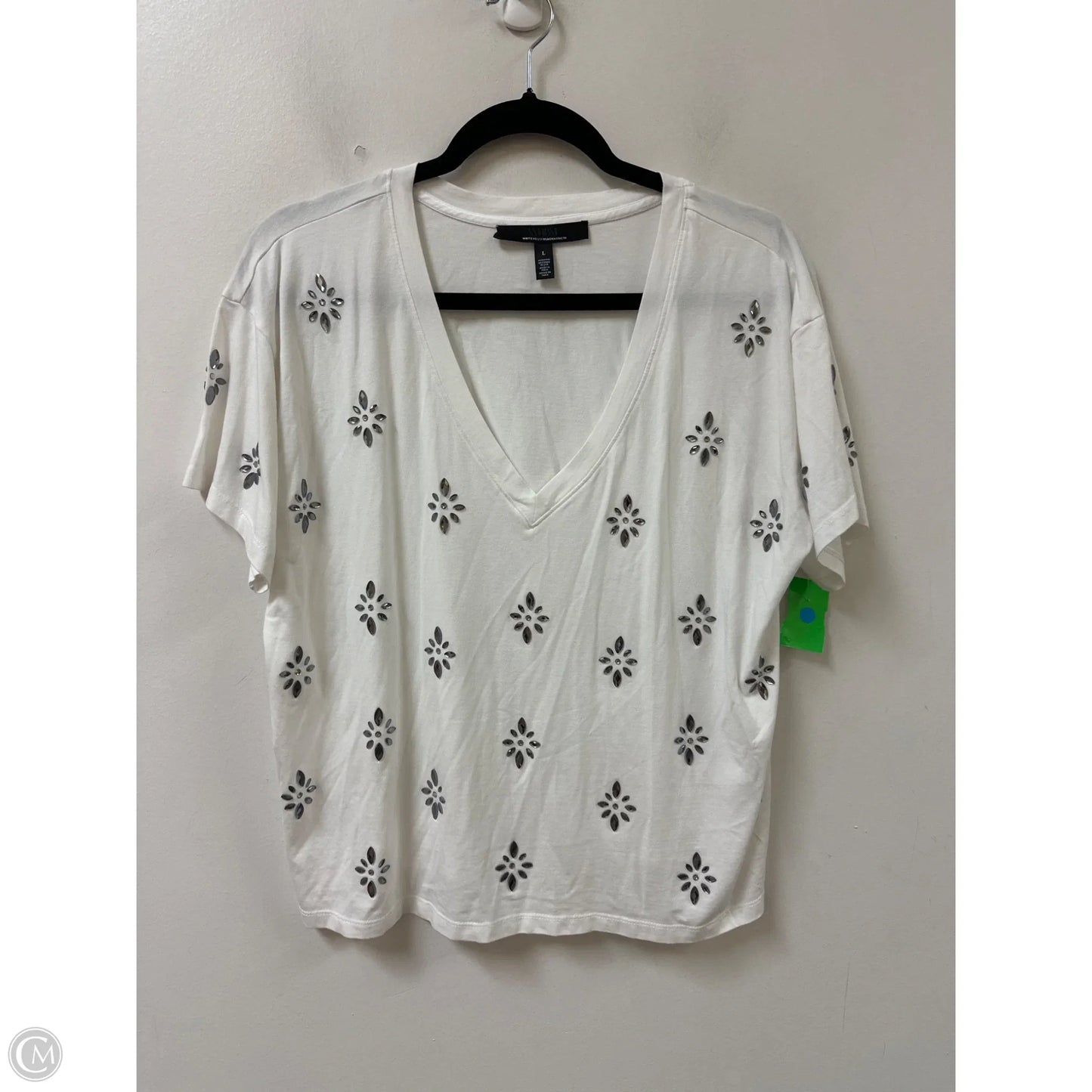 Top Short Sleeve By White House Black Market In White, Size: L