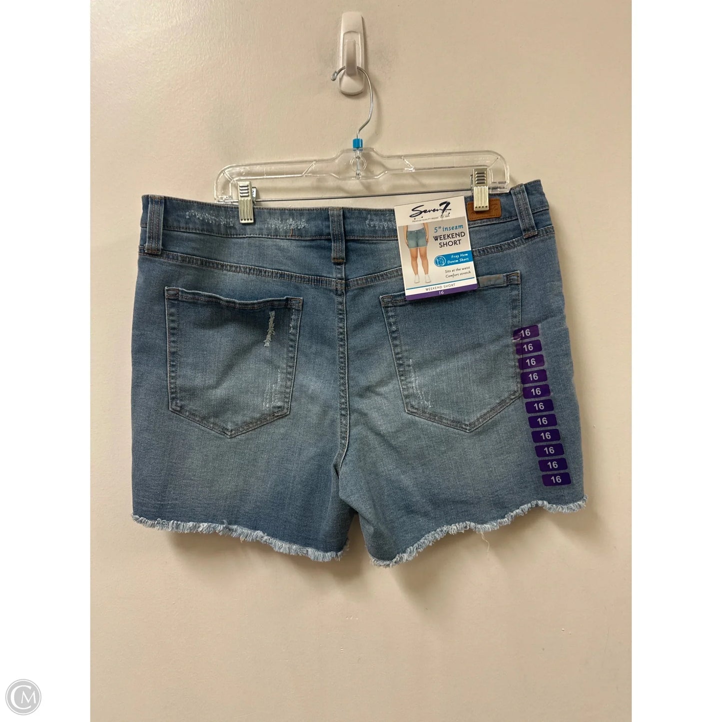 Shorts By Seven 7 In Blue Denim, Size: 16