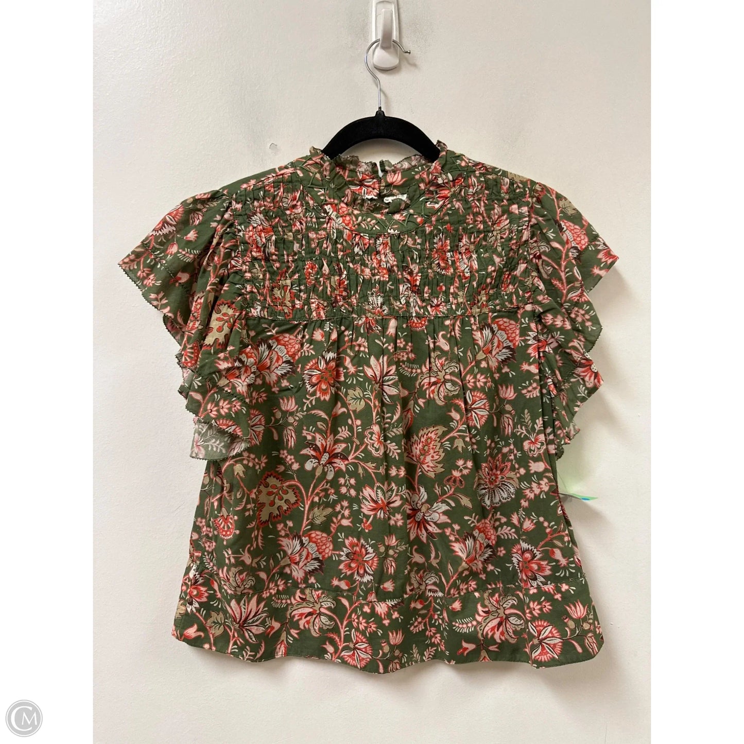 Top Short Sleeve By Sundance In Green & Pink, Size: Mp