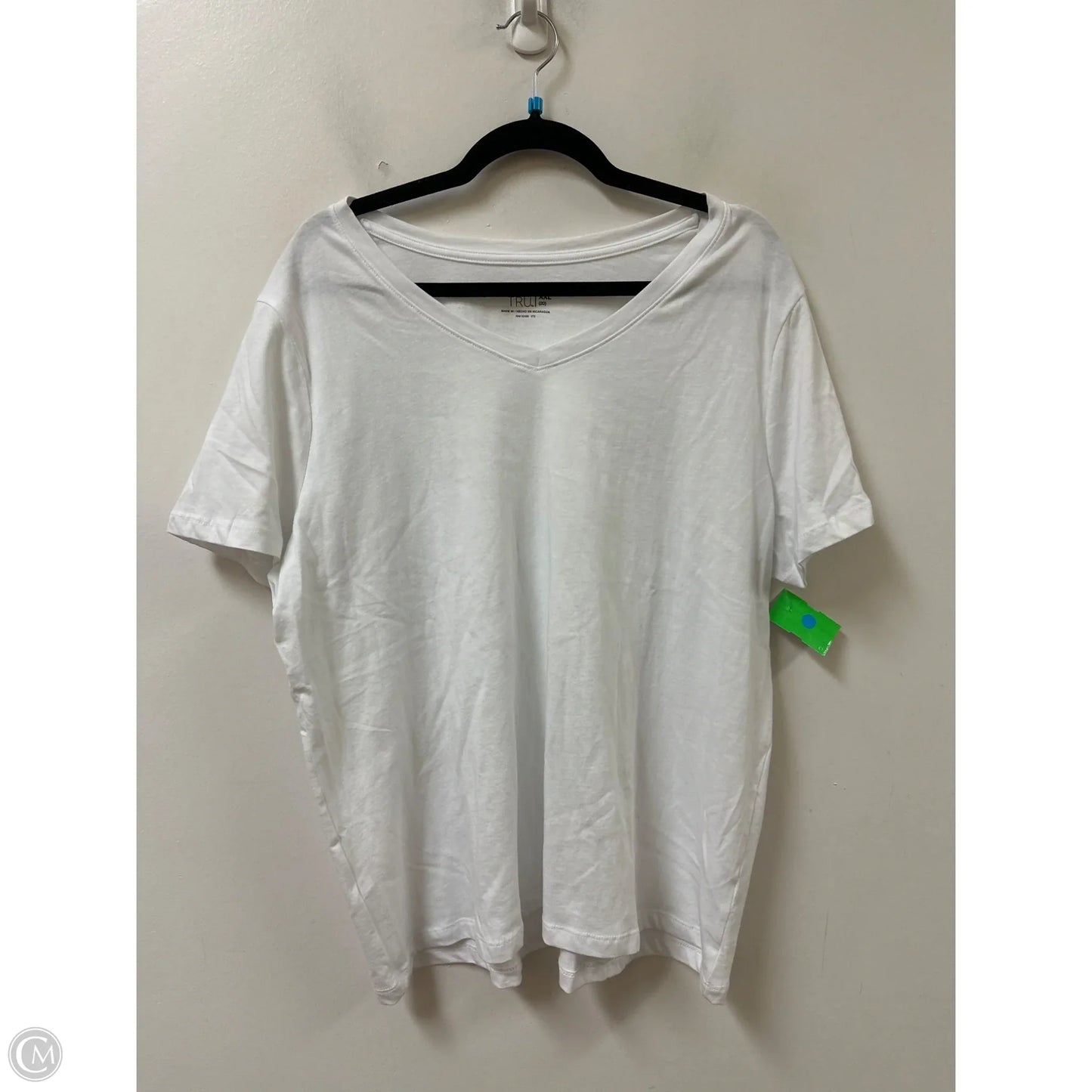 Top Short Sleeve By Time And Tru In White, Size: 1x