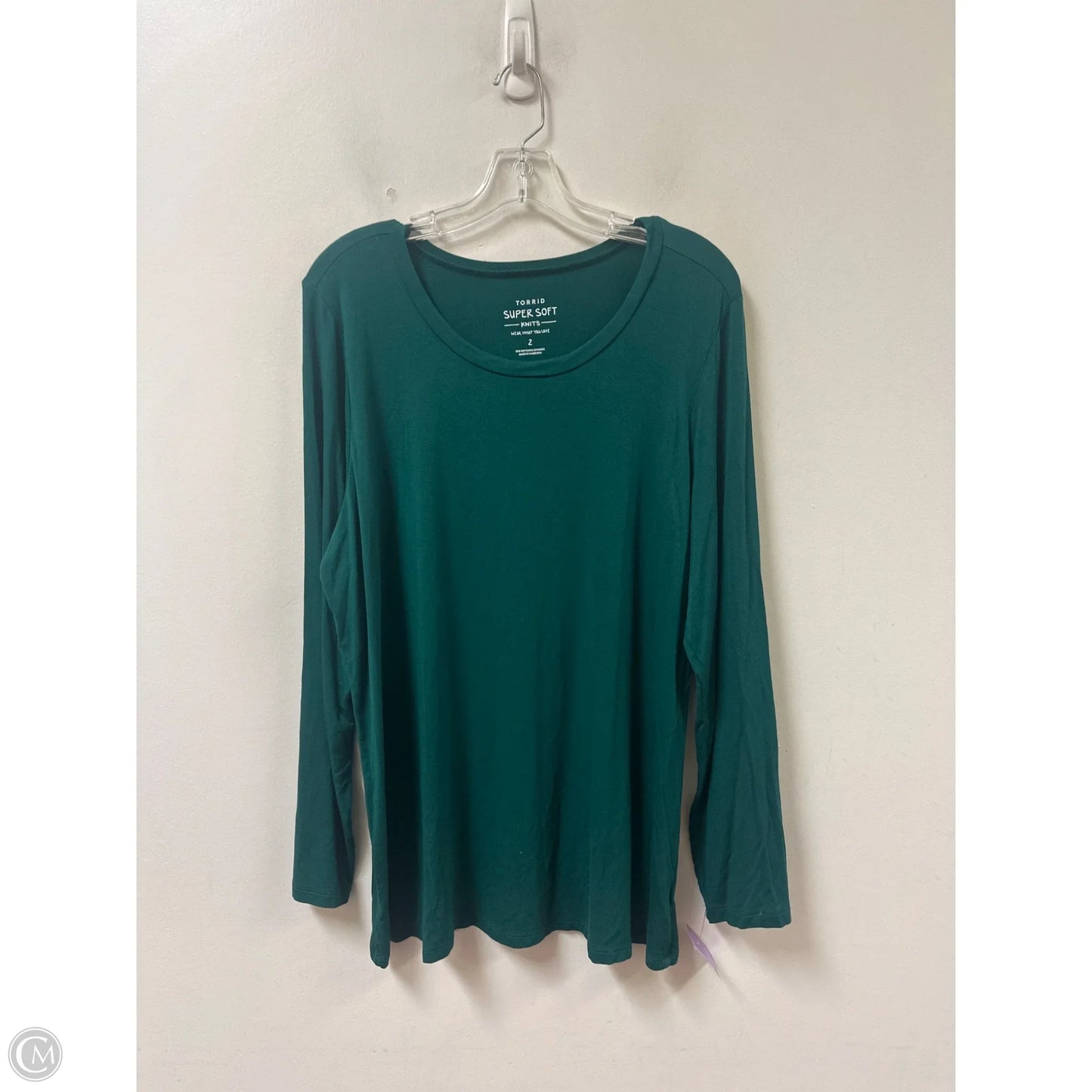 Top Long Sleeve By Torrid In Green, Size: 2x