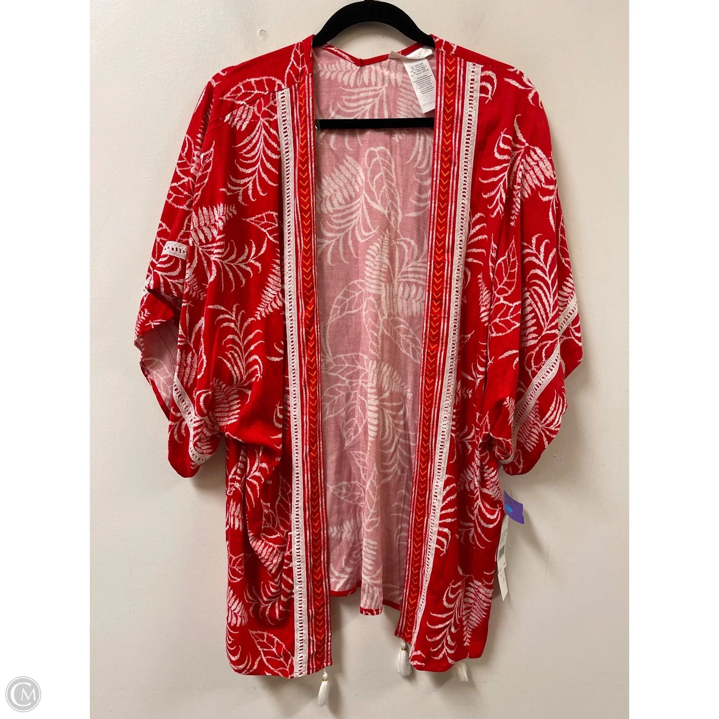 Kimono By La Blanca In Red & White, Size: Osfm