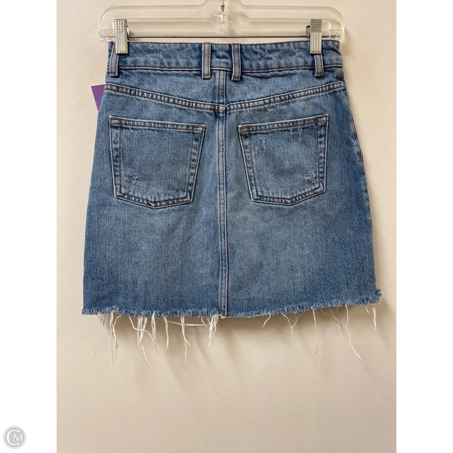 Skirt Mini & Short By Top Shop In Blue Denim, Size: 4