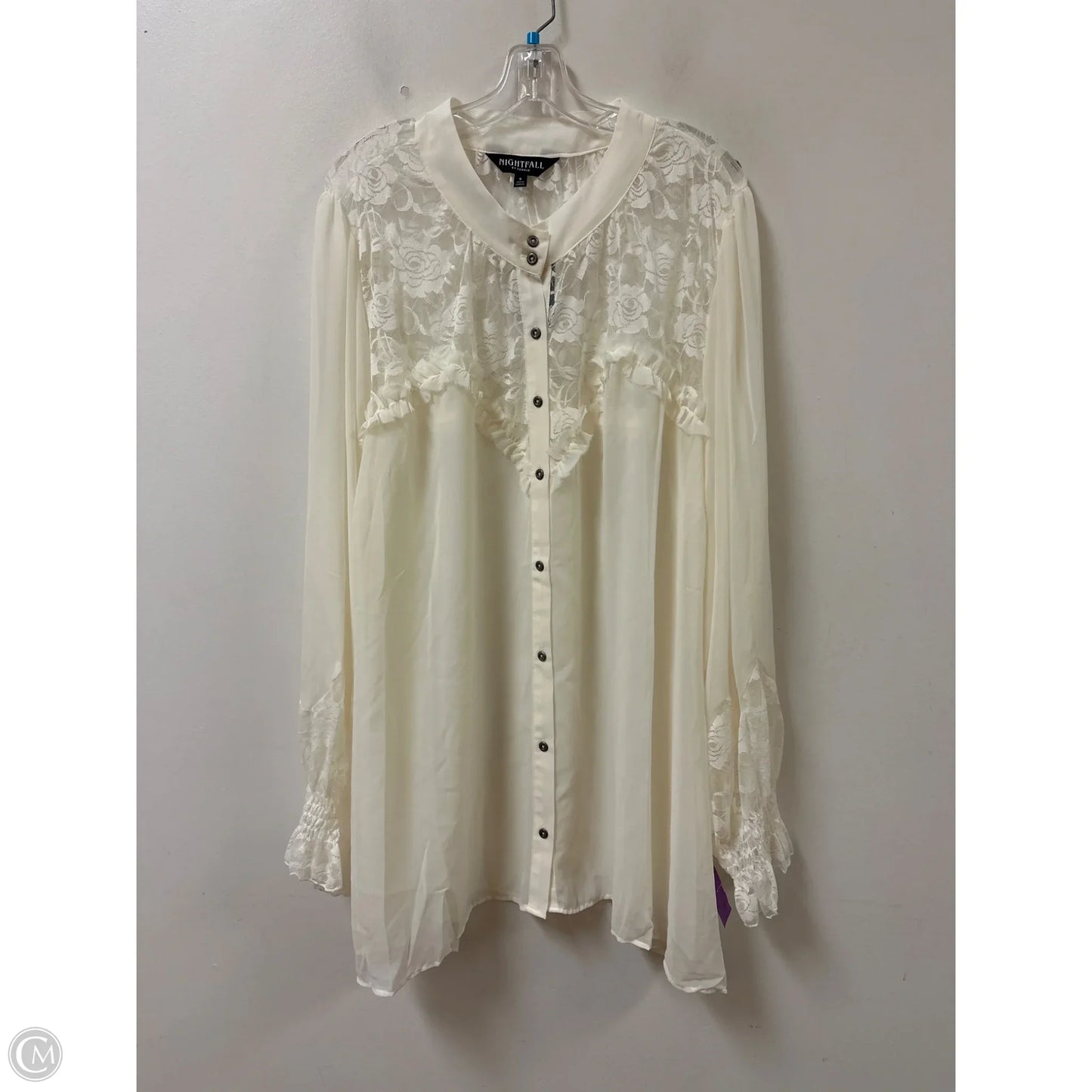 Blouse Long Sleeve By Torrid In Cream, Size: 6