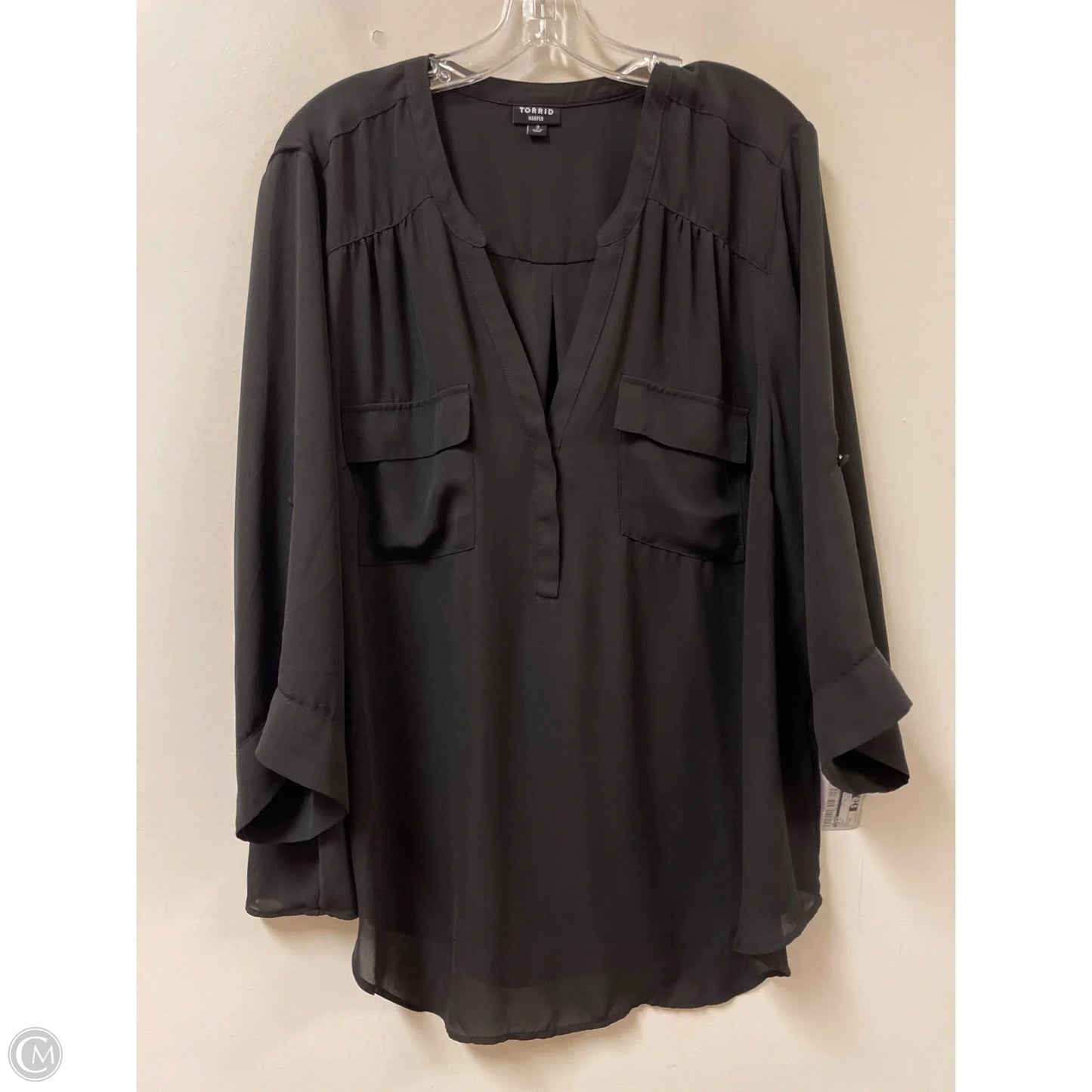 Top Long Sleeve By Torrid In Black, Size: 3x