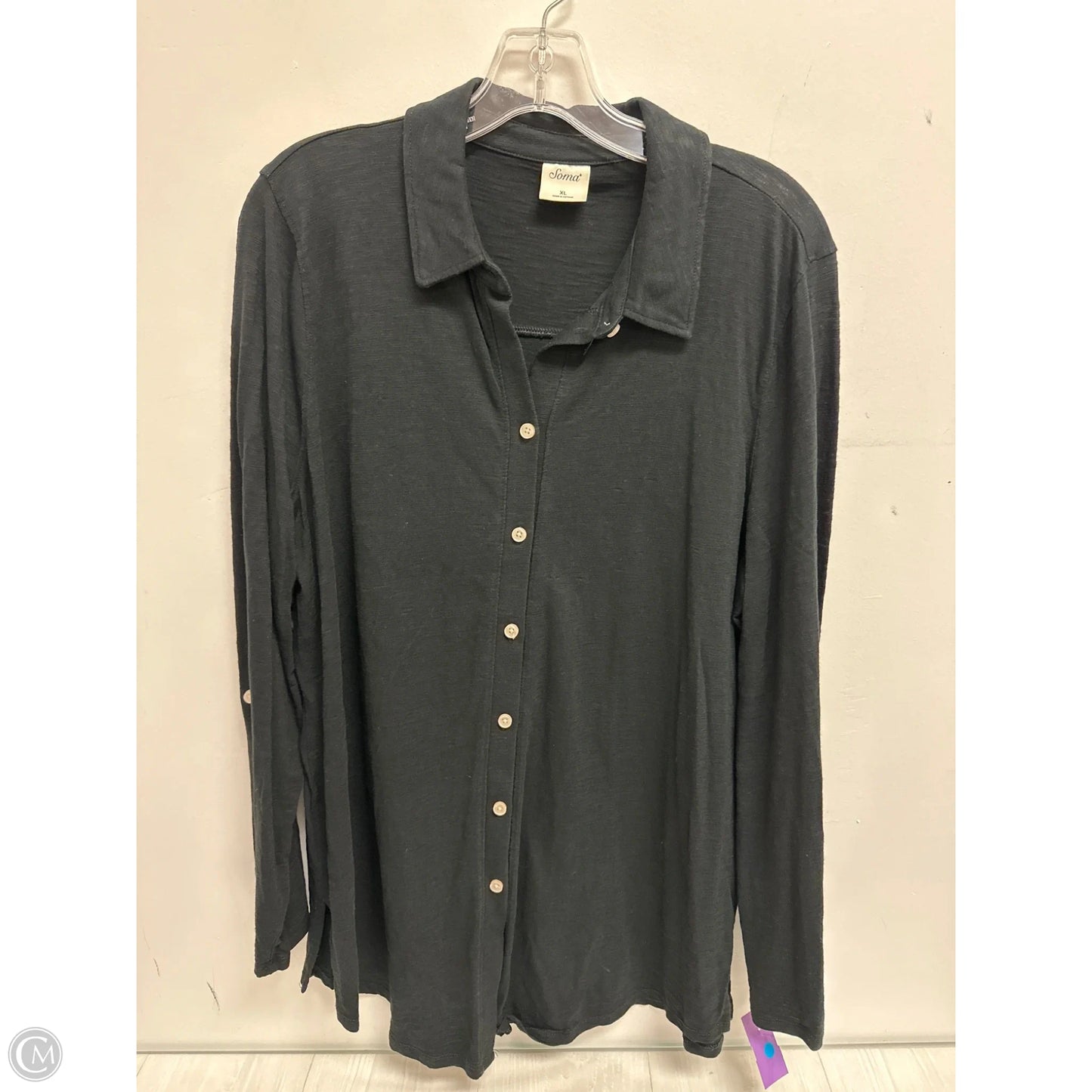 Blouse Long Sleeve By Soma In Black, Size: Xl