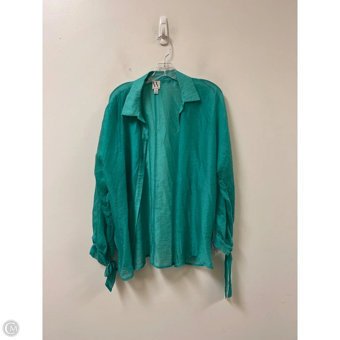 Blouse Long Sleeve By Worthington In Teal, Size: M