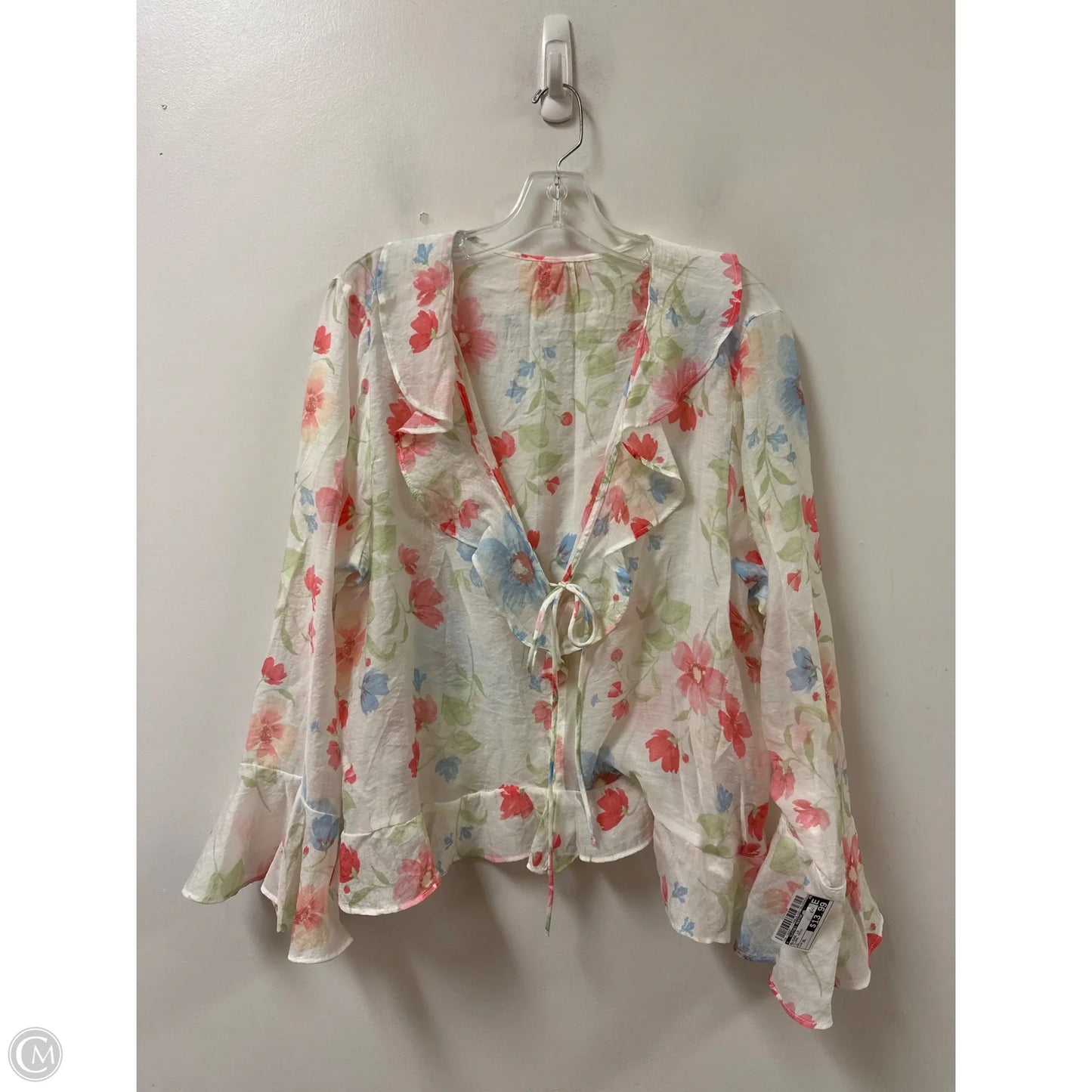 Blouse Long Sleeve By Clothes Mentor In Floral Print, Size: Xl