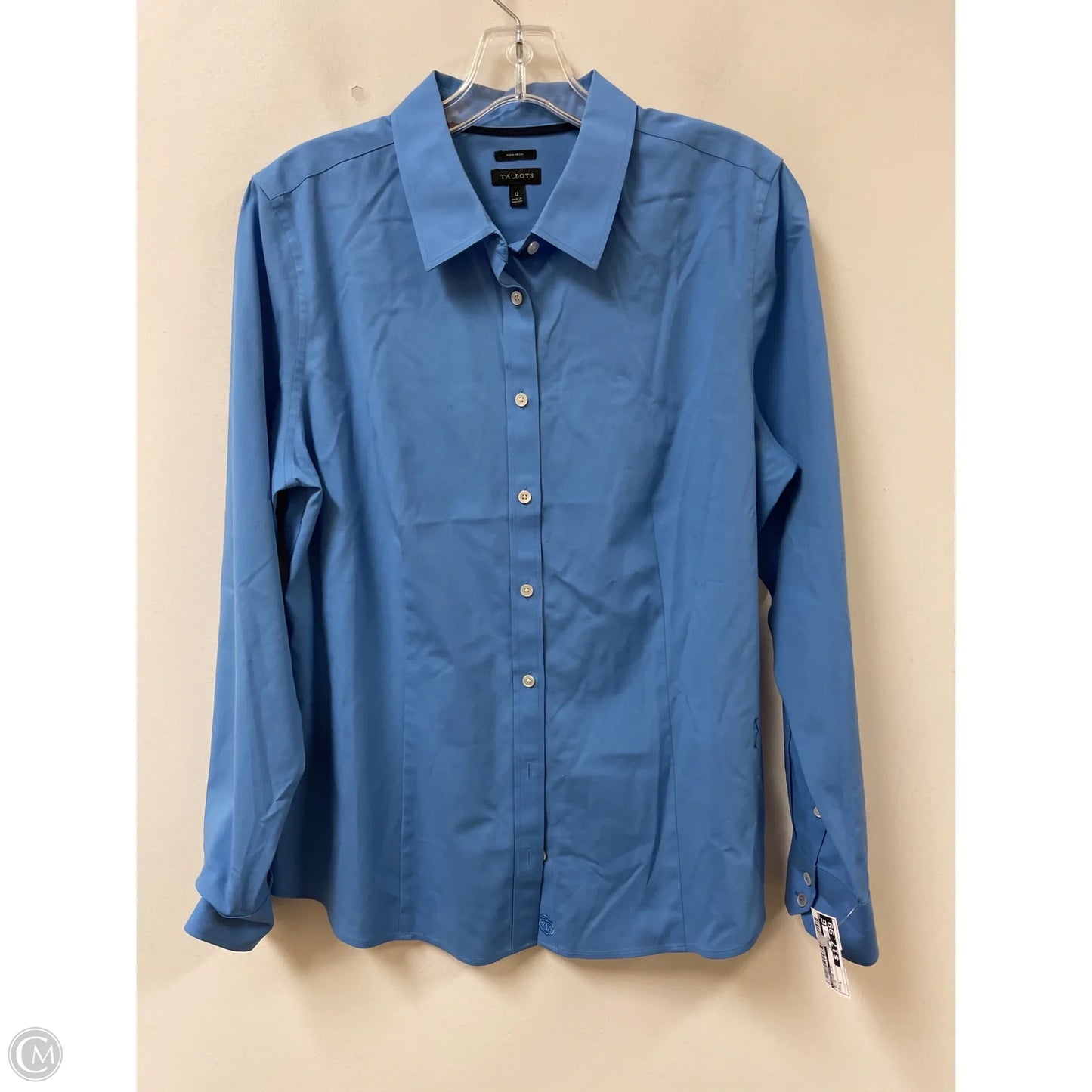 Blouse Long Sleeve By Talbots In Blue, Size: L