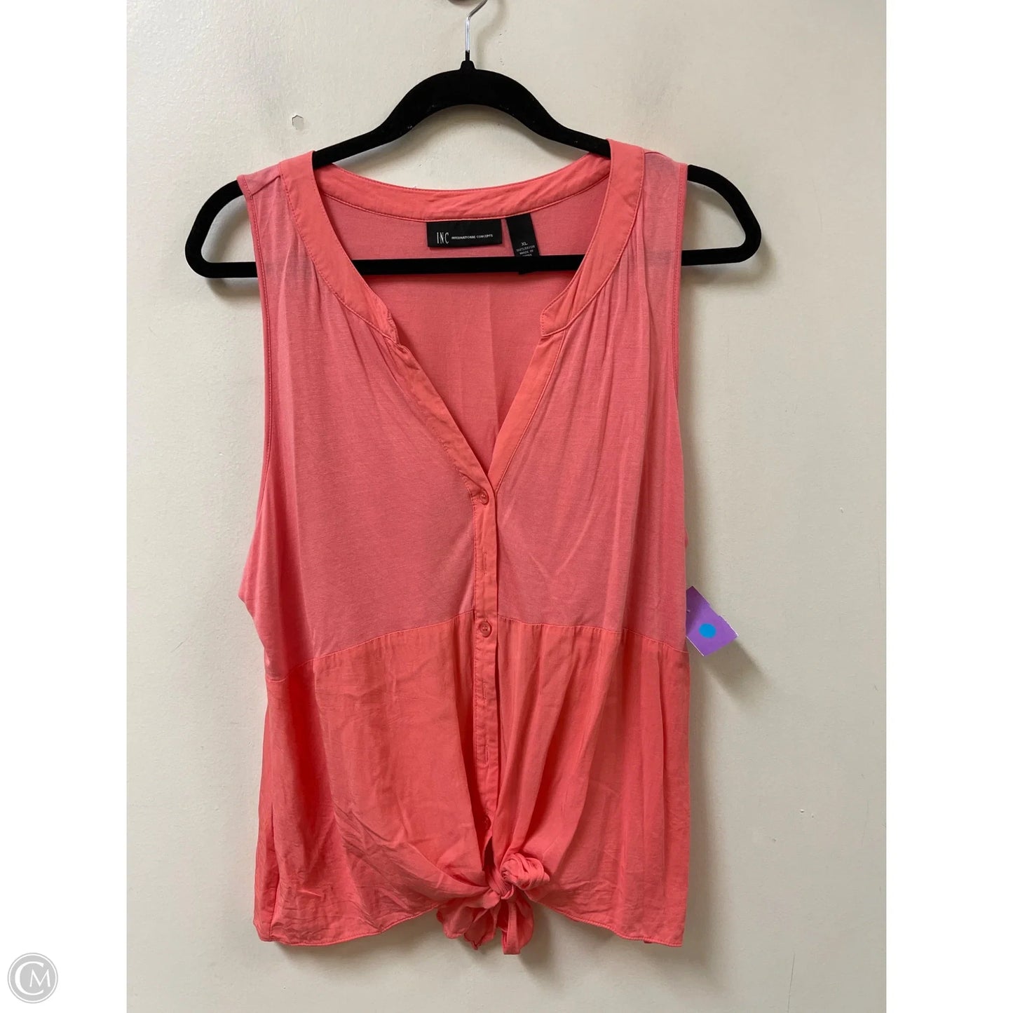 Blouse Sleeveless By Inc In Pink, Size: Xl