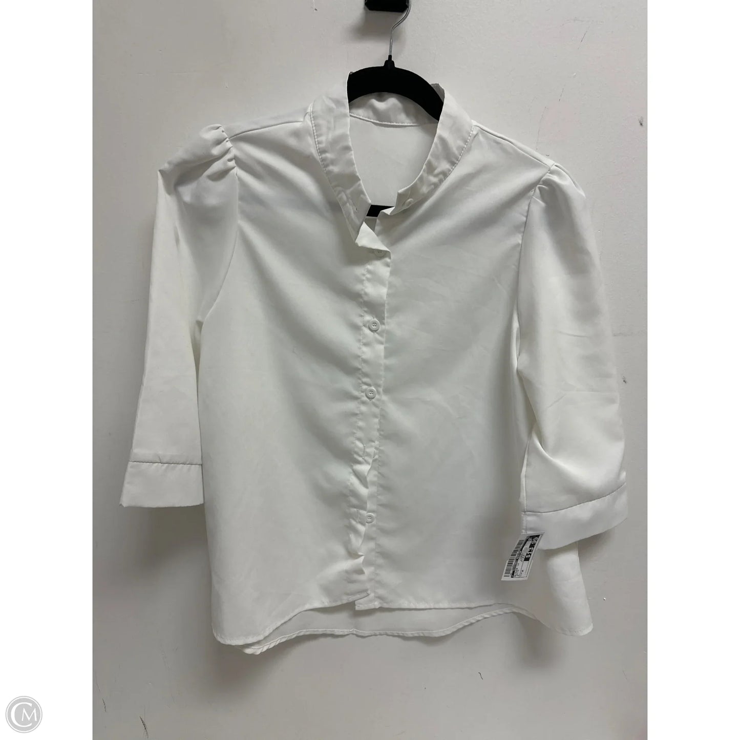 Blouse Long Sleeve By Clothes Mentor In White, Size: M