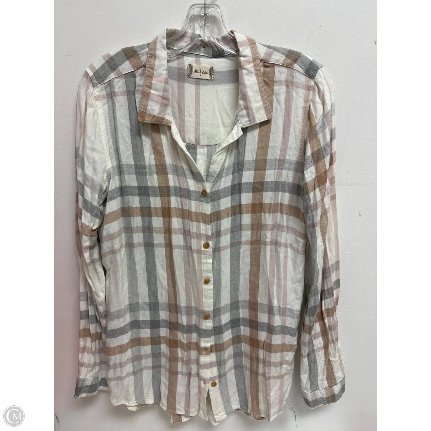 Blouse Long Sleeve By Altard State In Grey & Pink, Size: M