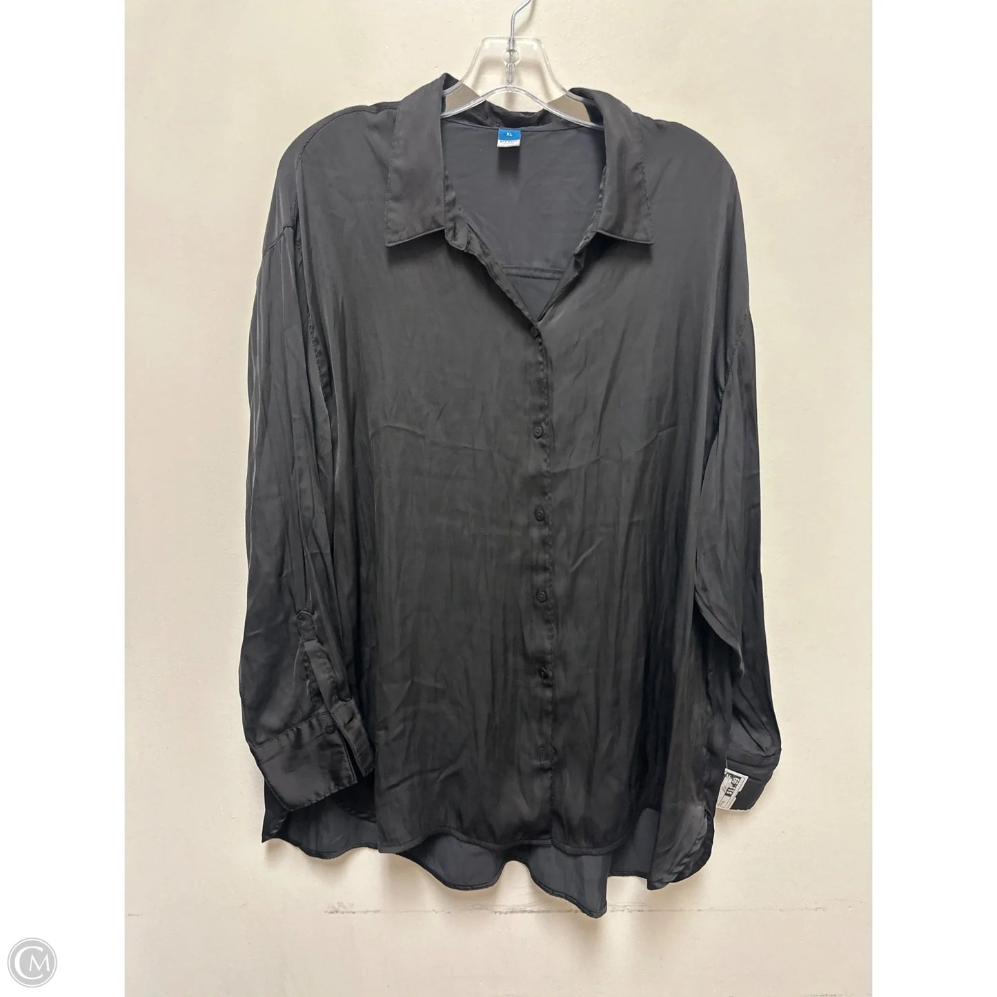 Blouse Long Sleeve By Old Navy In Black, Size: Xl