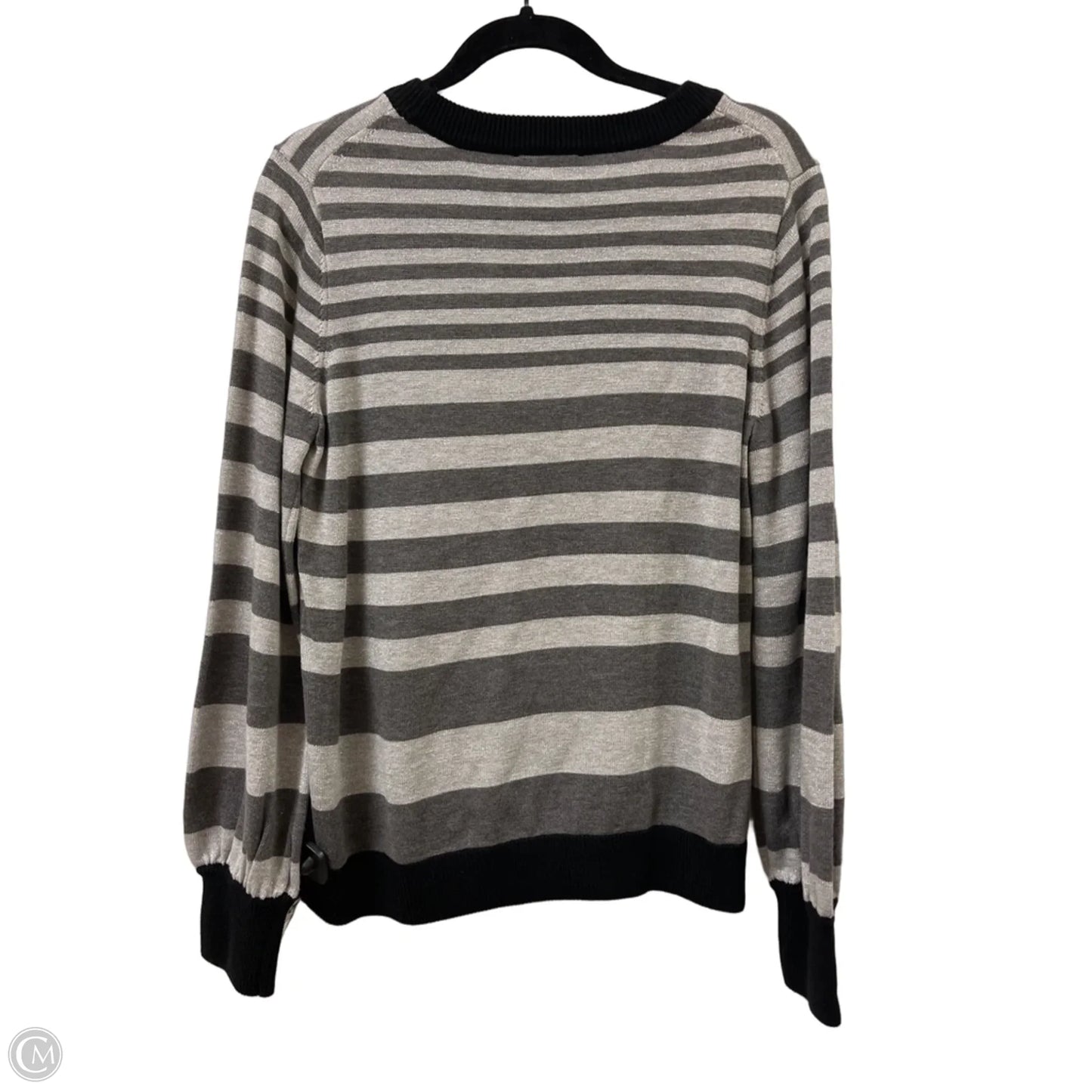 Sweater Designer By Karl Lagerfeld In Black & Grey, Size: M