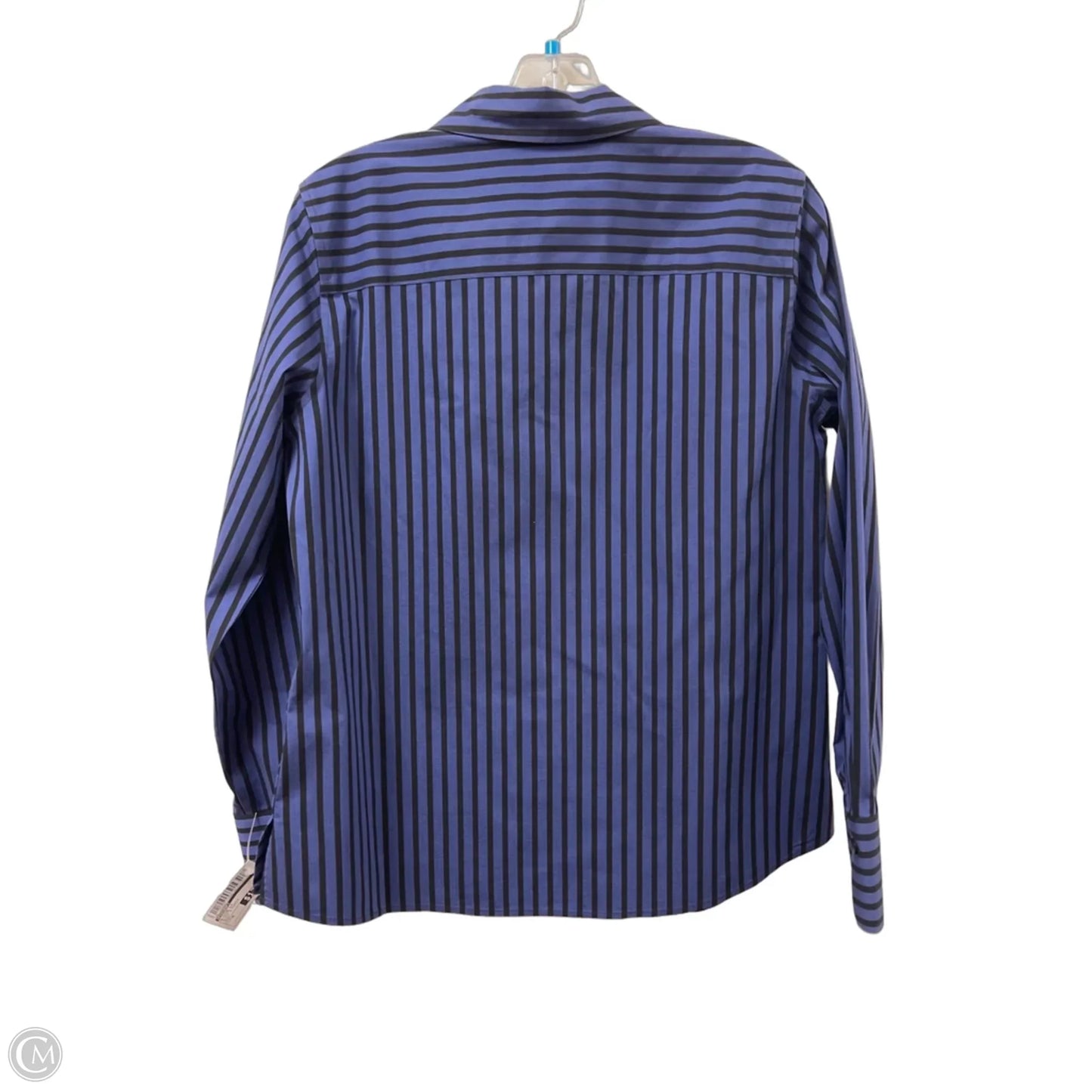 Blouse Long Sleeve By Foxcroft In Black & Purple, Size: M