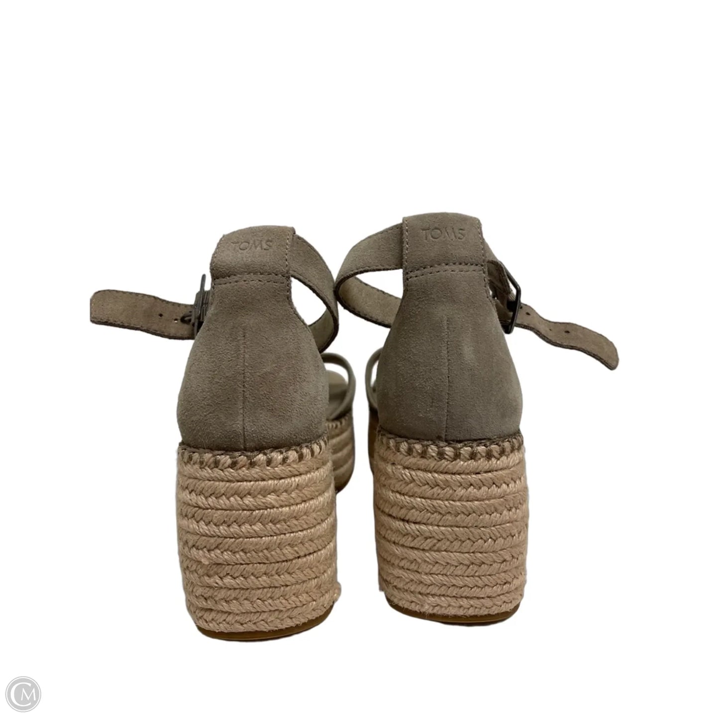 Sandals Heels Wedge By Toms In Taupe, Size: 7.5