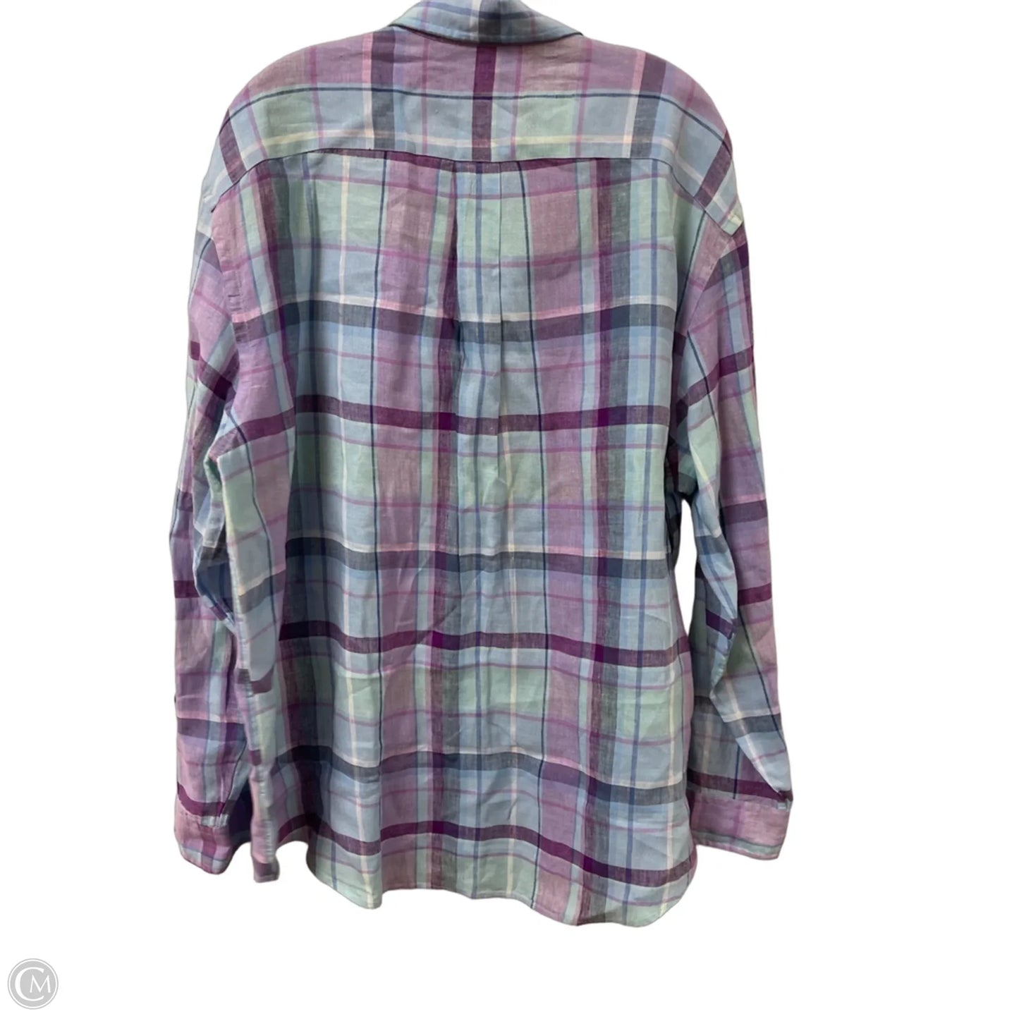 Blouse Long Sleeve By Vineyard Vines In Blue & Purple, Size: Xl