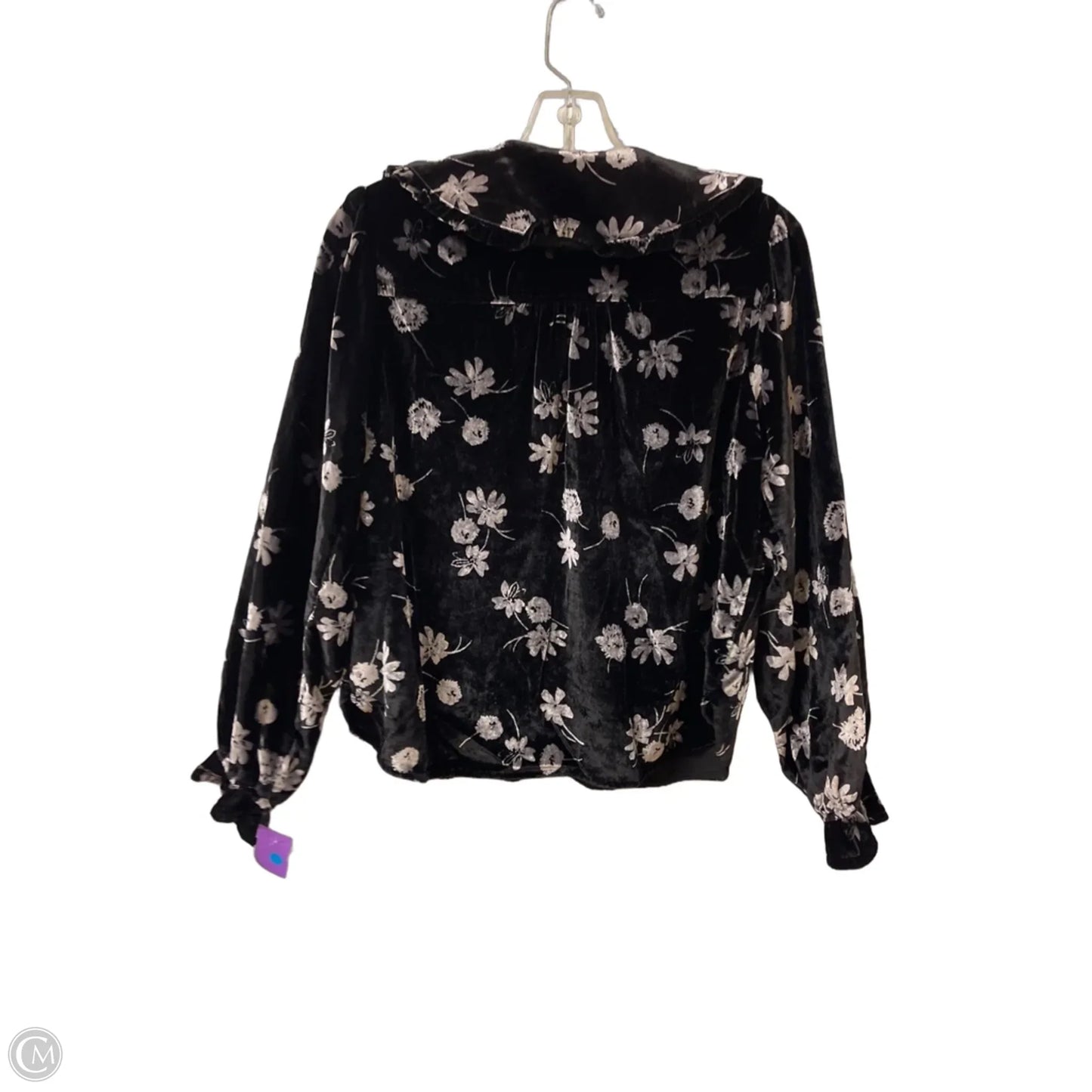 Blouse Long Sleeve By Pilcro In Black & Grey, Size: S