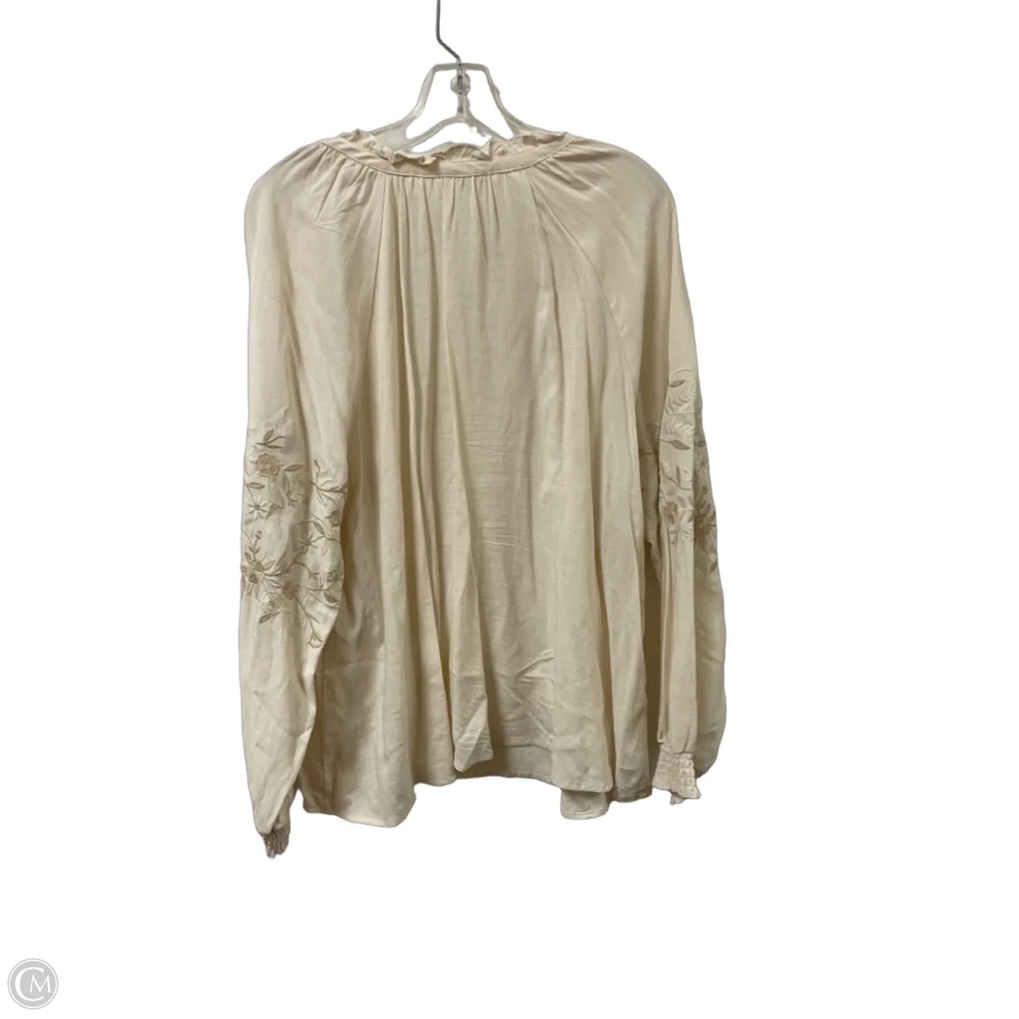 Top Long Sleeve By Lovestitch In Cream, Size: L