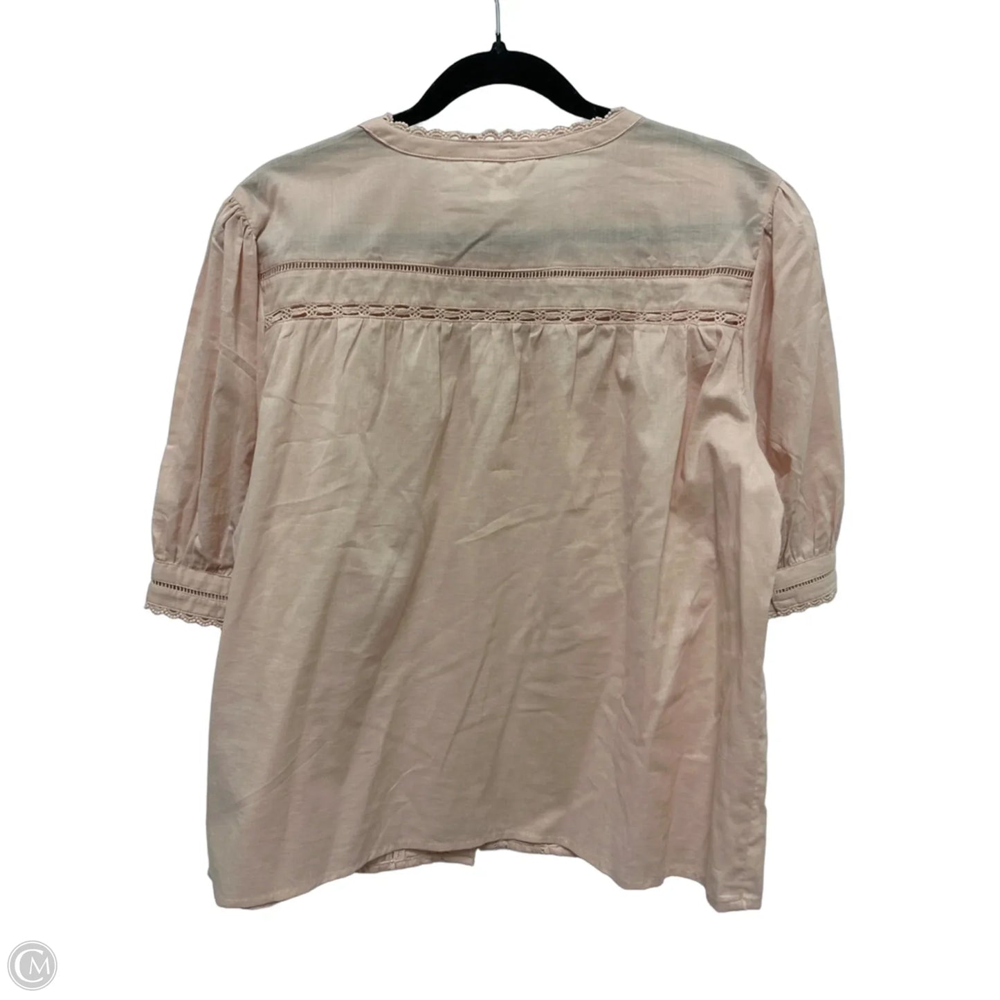 Blouse Short Sleeve By Time And Tru In Pink, Size: L