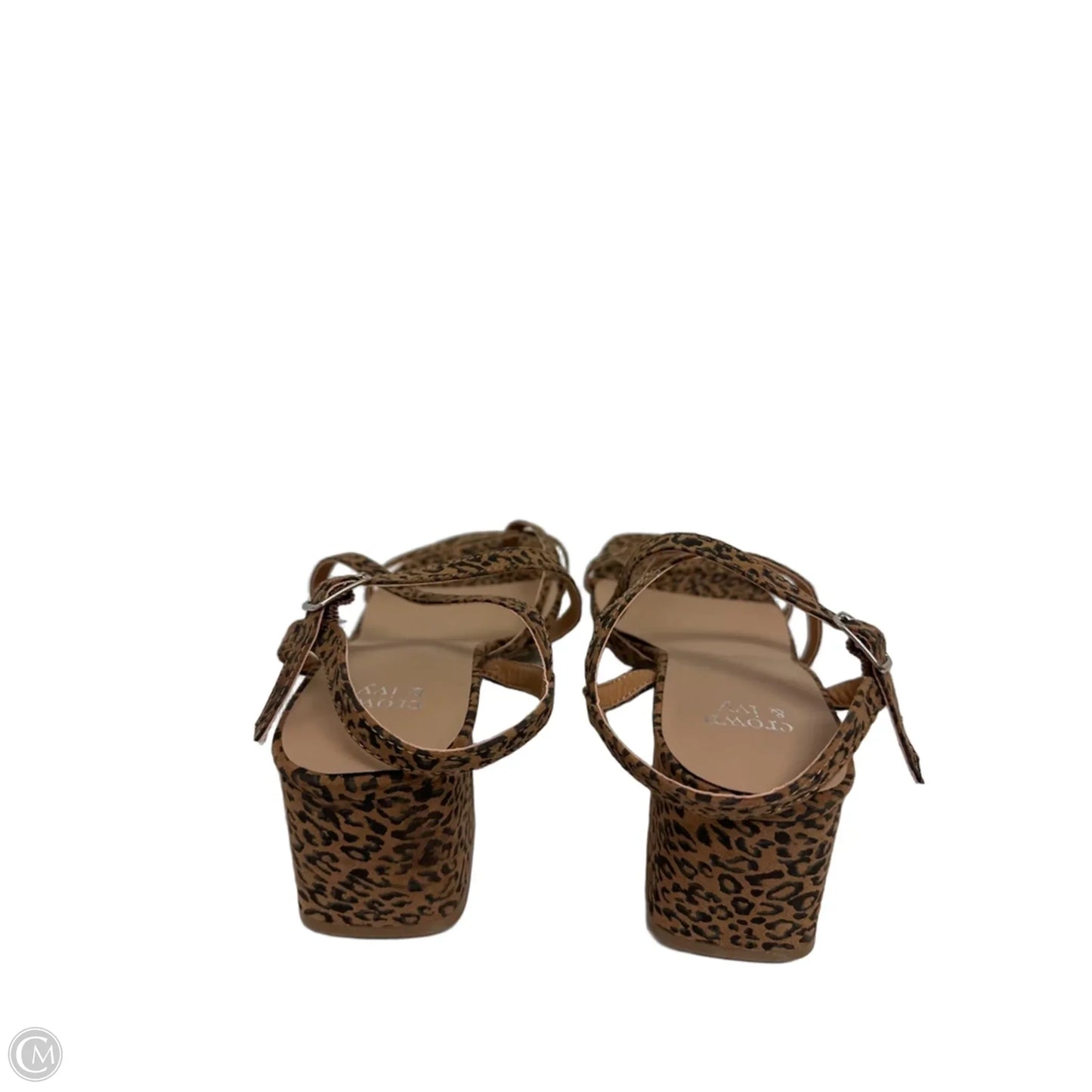 Sandals Heels Block By Crown And Ivy In Animal Print, Size: 8