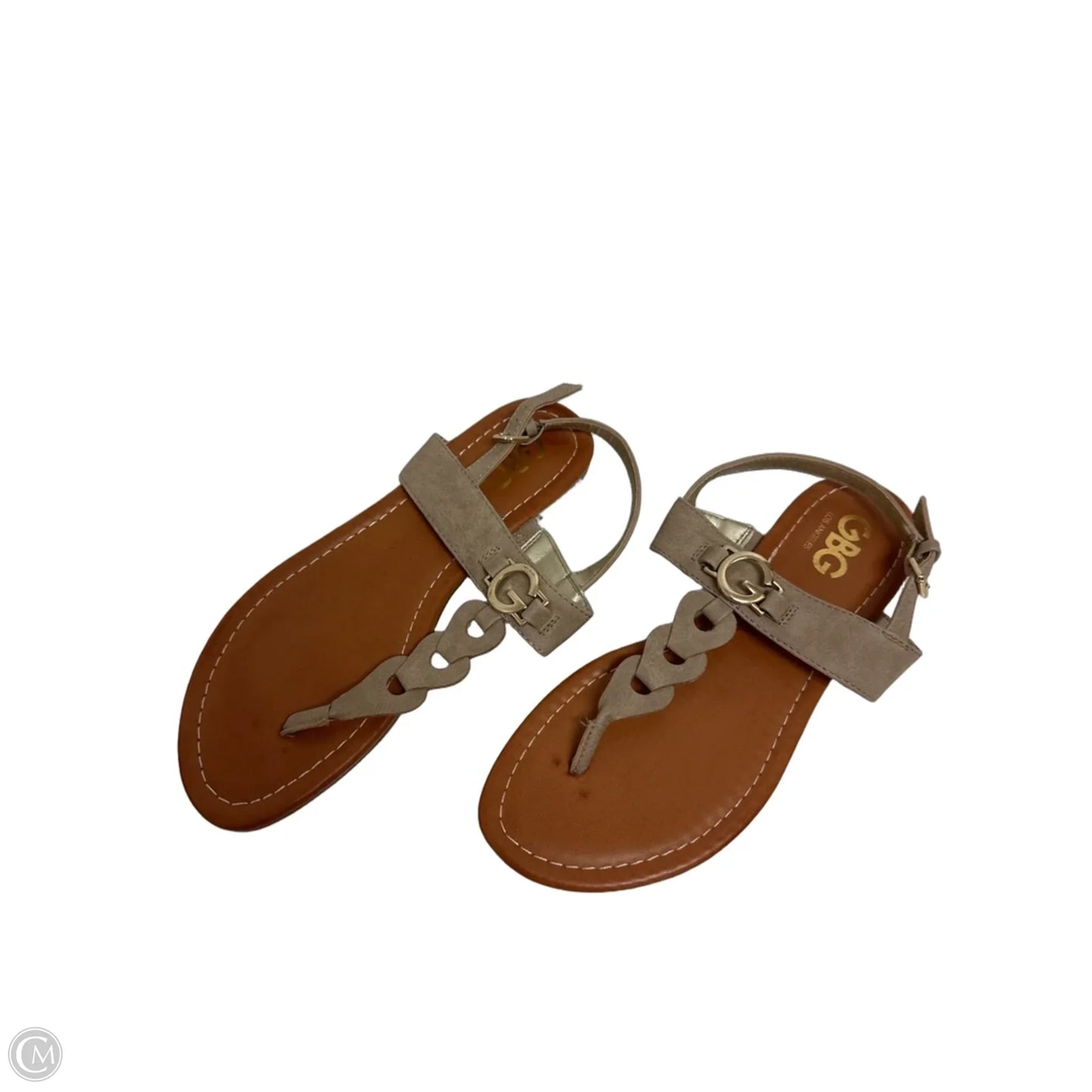 Sandals Flats By Clothes Mentor In Taupe, Size: 6.5