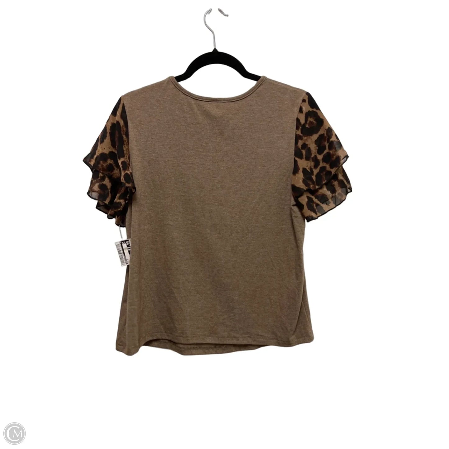 Top Short Sleeve By Emery Rose In Brown, Size: M
