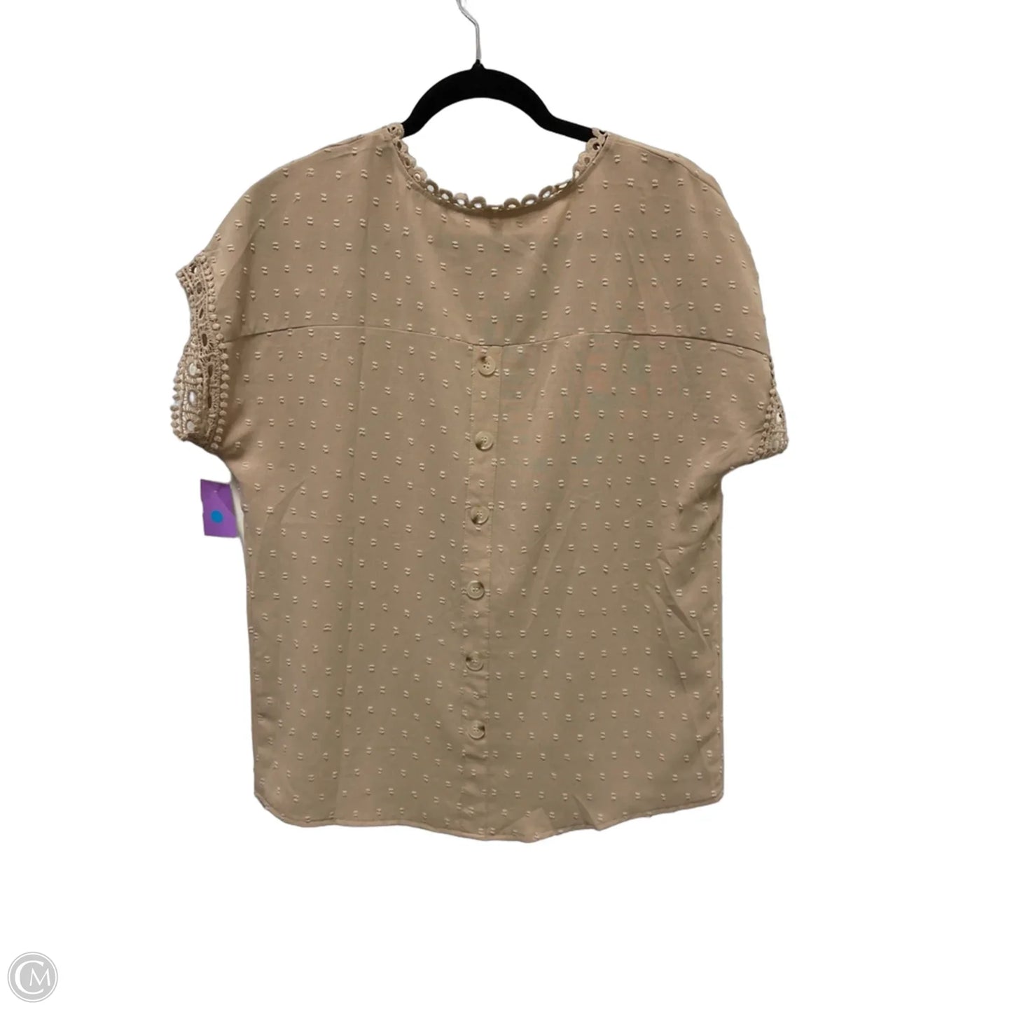 Top Short Sleeve By Clothes Mentor In Cream, Size: S