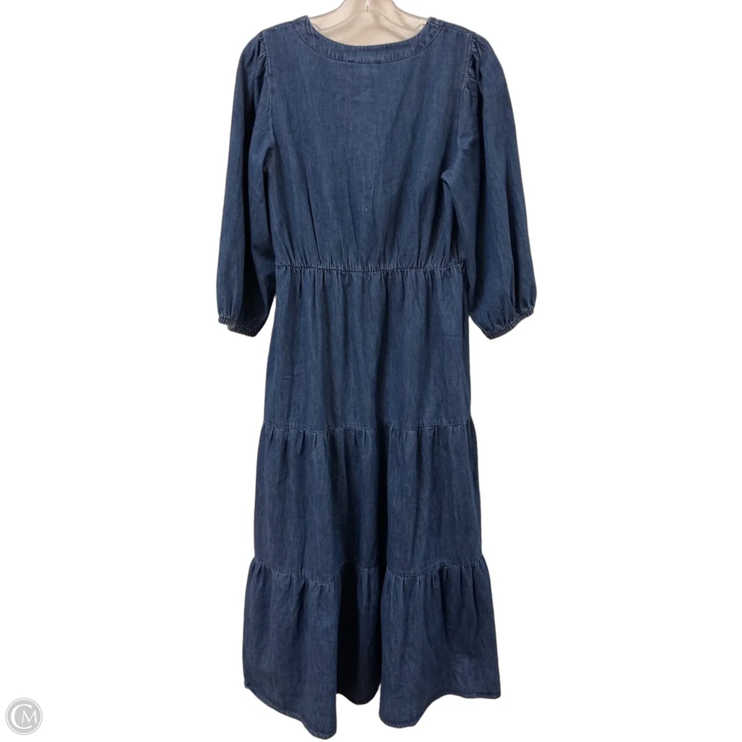 Dress Casual Maxi By Blu Pepper In Blue Denim, Size: L