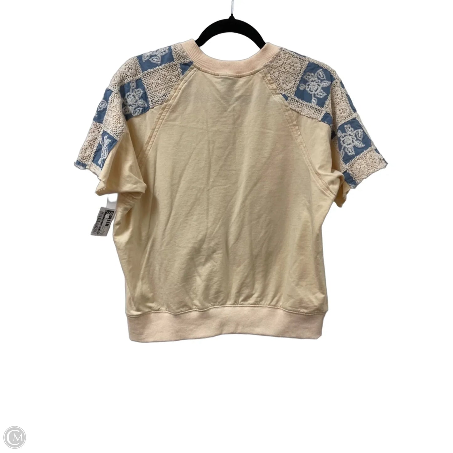 Top Short Sleeve By Davi & Dani In Blue & Cream, Size: S