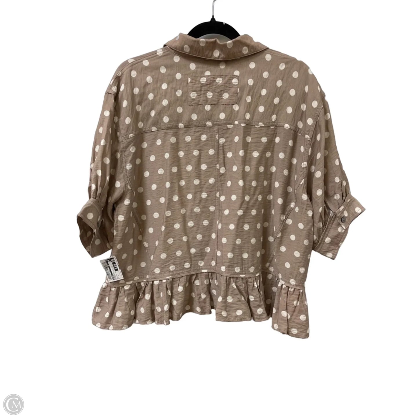 Blouse Short Sleeve By Entro In Polkadot Pattern, Size: L