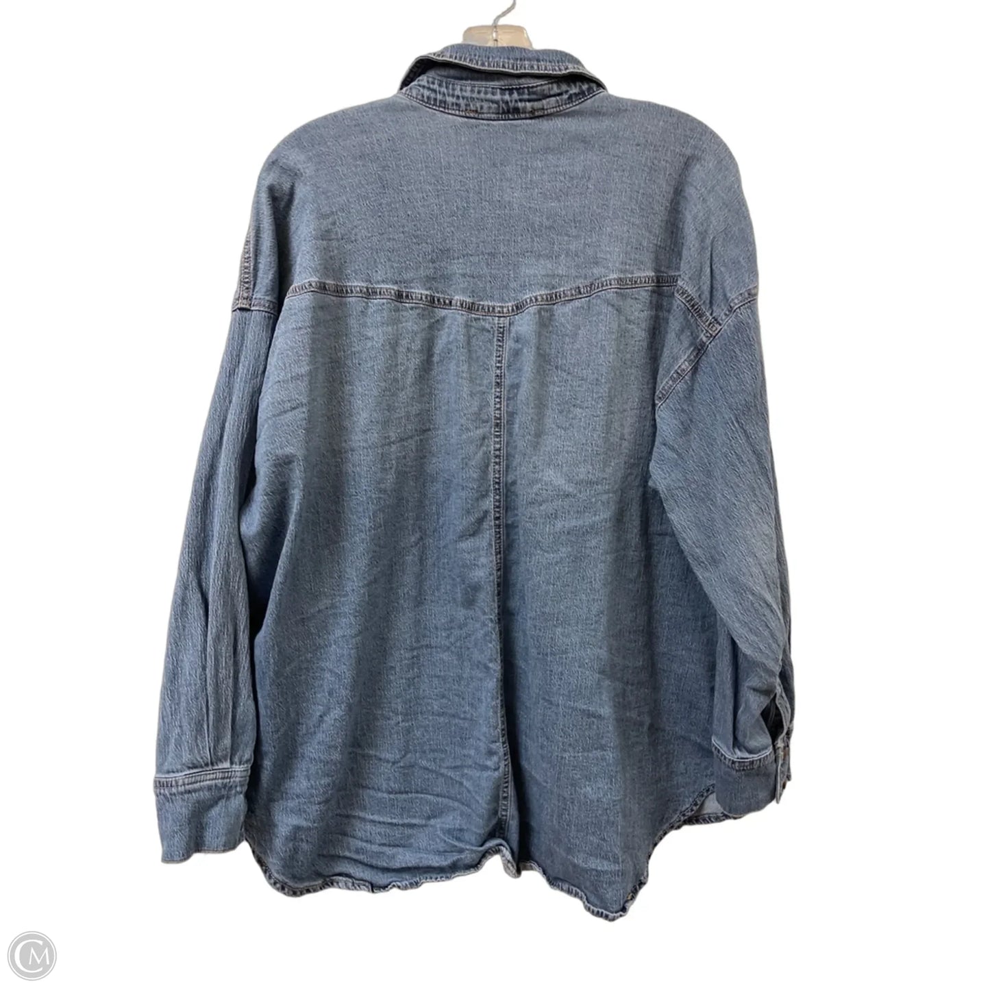 Blouse Long Sleeve By Gloria Vanderbilt In Blue Denim, Size: 1x