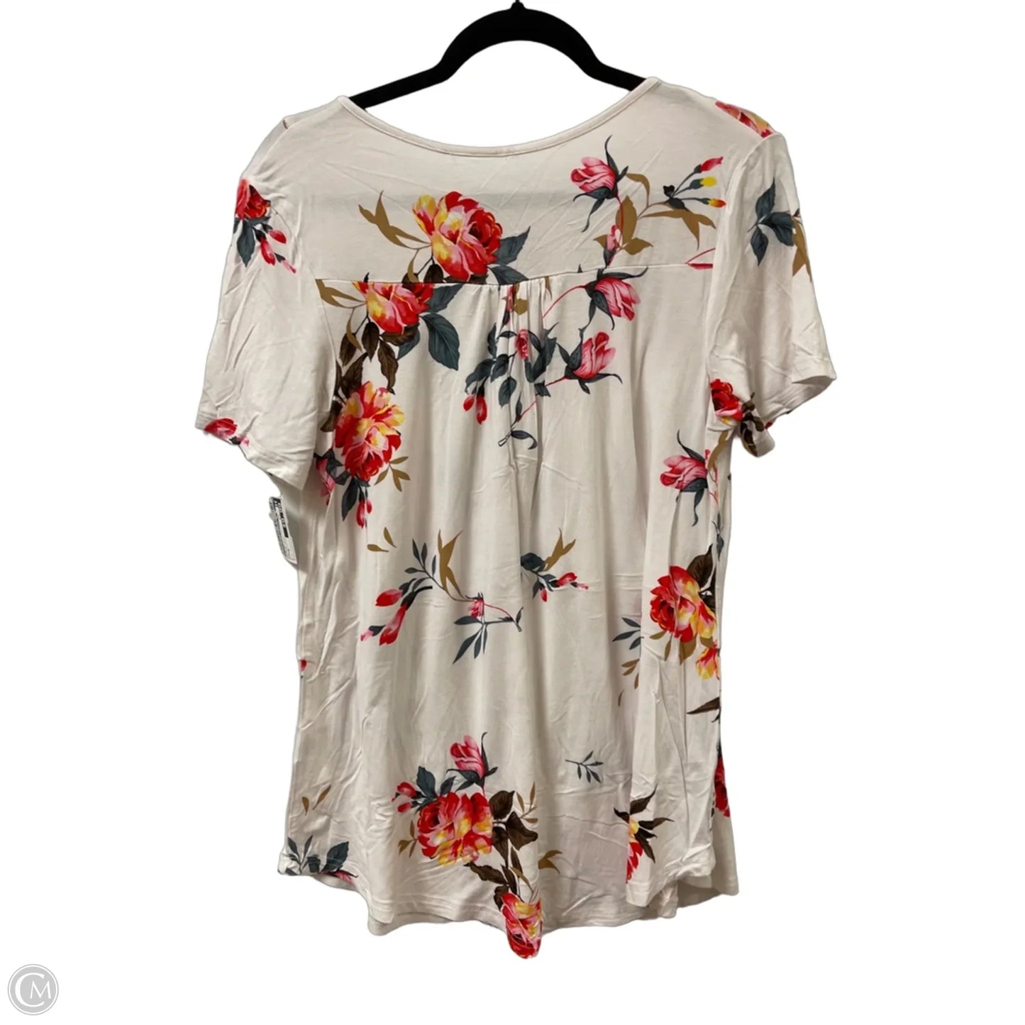 Top Short Sleeve By Clothes Mentor In Floral Print, Size: M