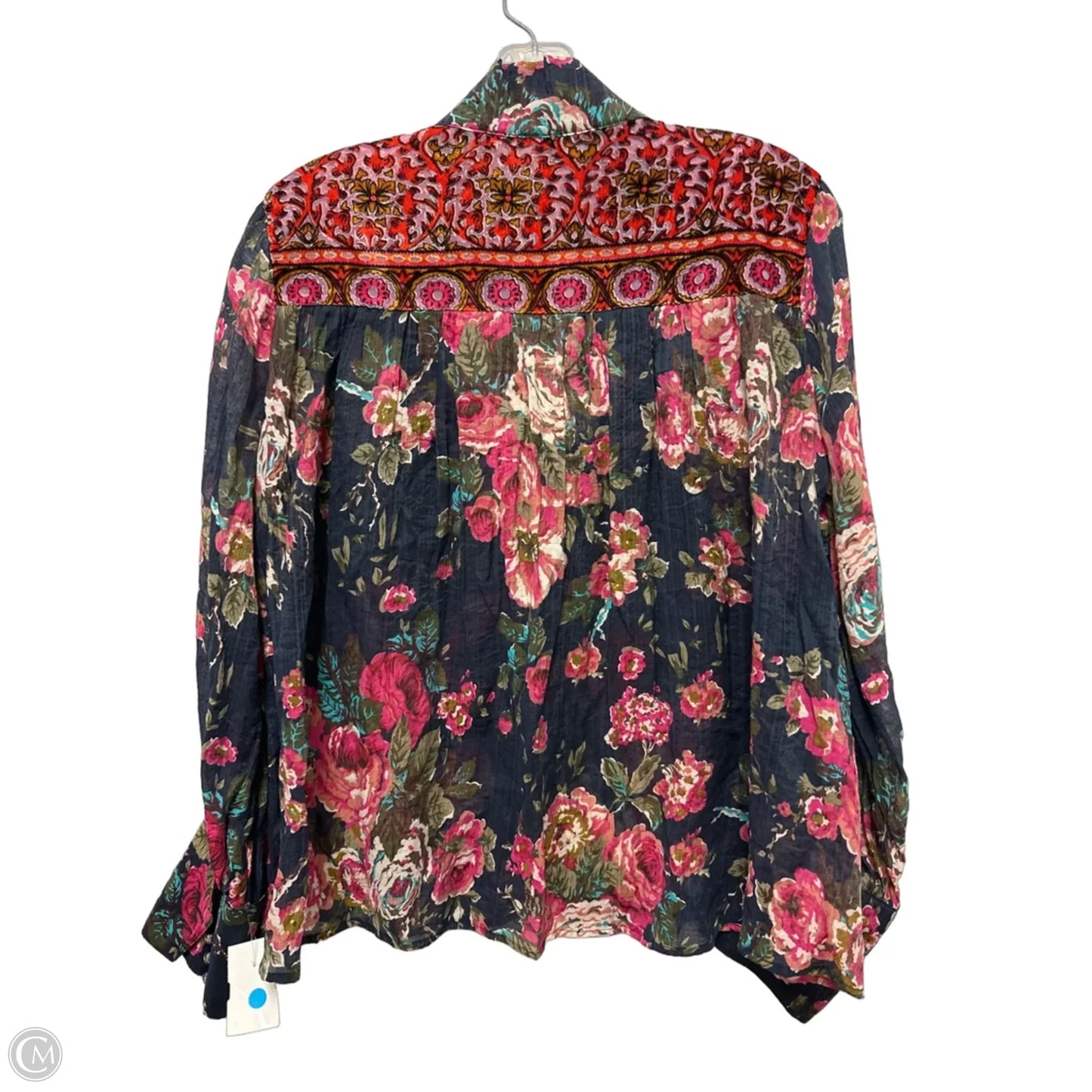 Top Long Sleeve By Aratta Silent Journey In Floral Print, Size: Xs