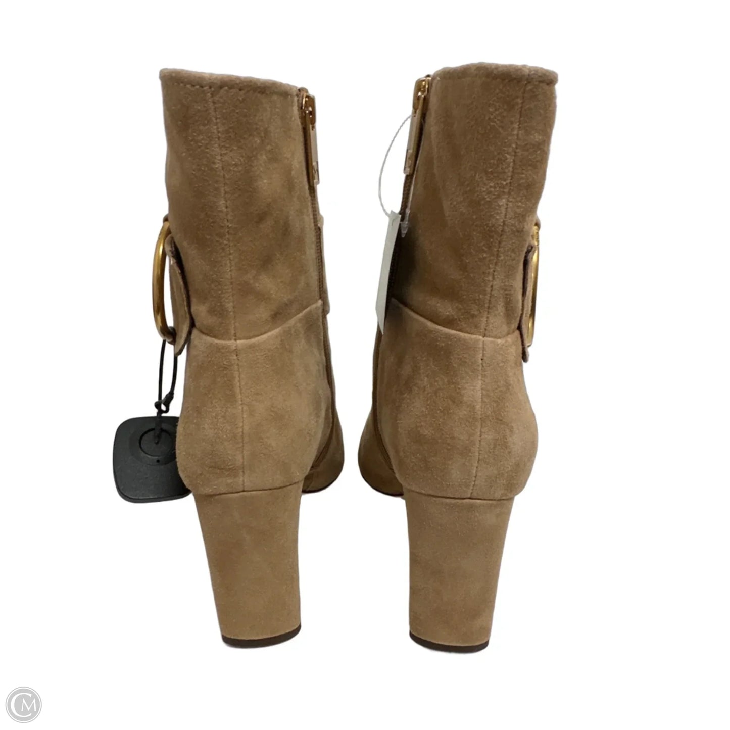 Boots Ankle Heels By Sarto In Cream, Size: 9.5