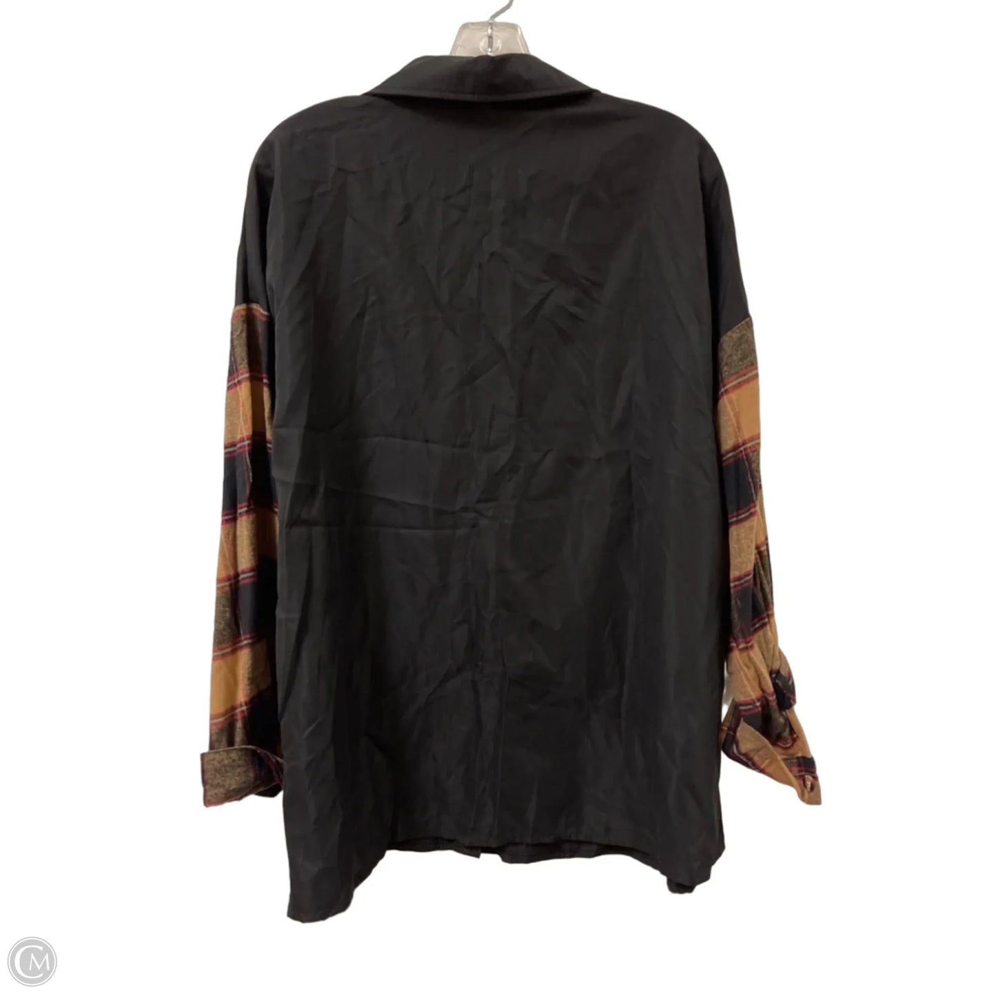 Blouse Long Sleeve By Clothes Mentor In Black & Brown, Size: Xl