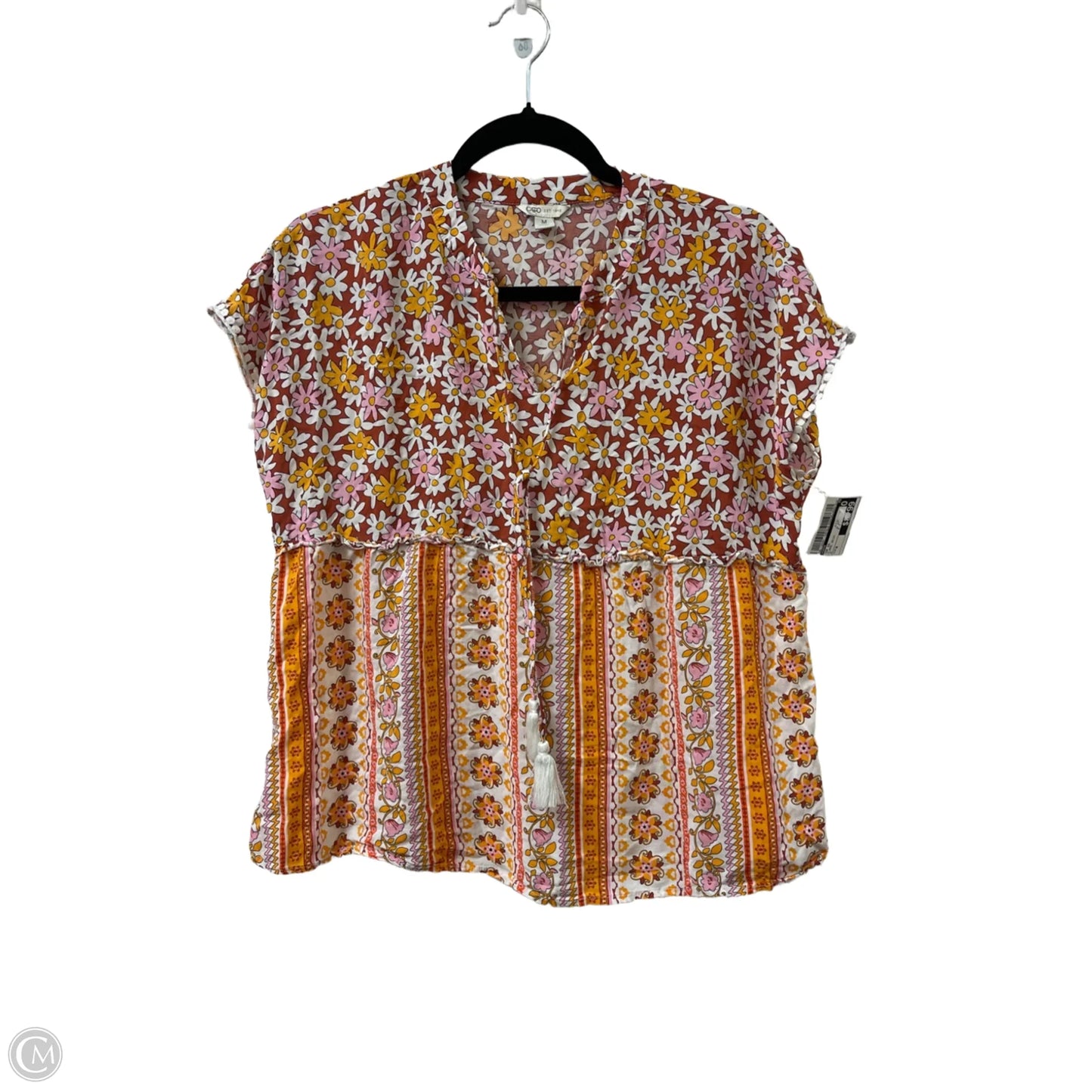 Top Short Sleeve By Cato In Floral Print, Size: M