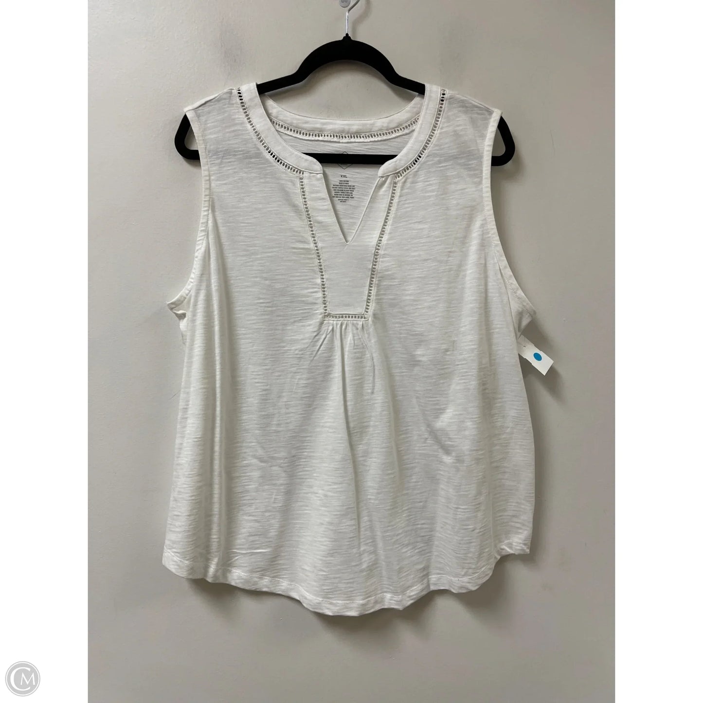 Top Sleeveless By St Johns Bay In White, Size: 1x
