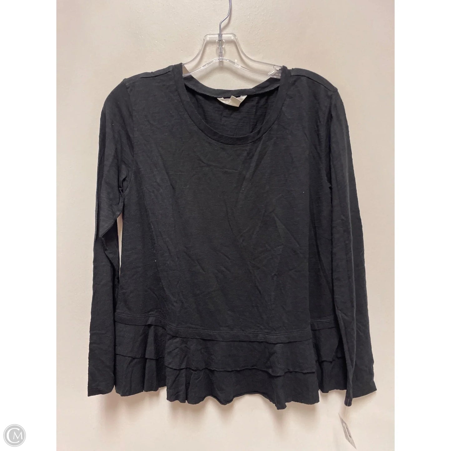 Top Long Sleeve By Caslon In Black, Size: S