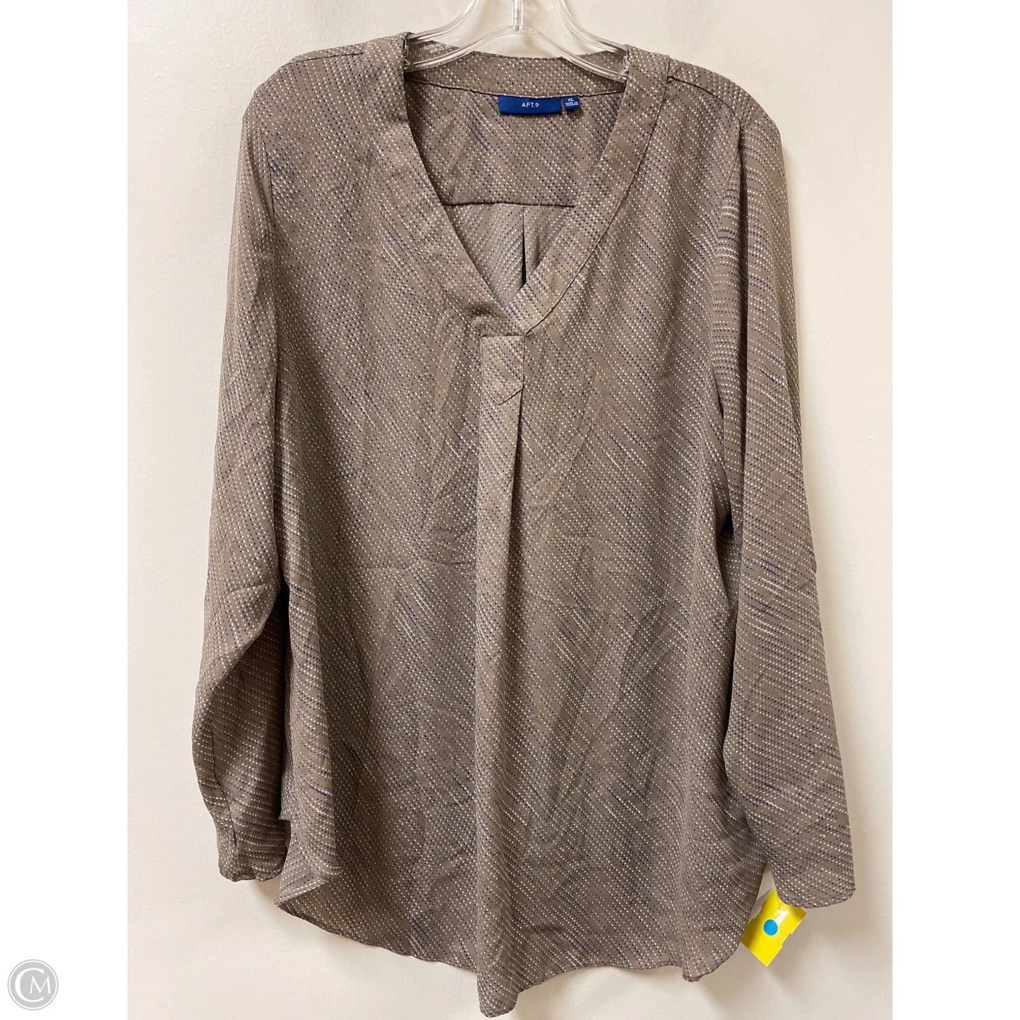 Top Long Sleeve By Apt 9 In Brown, Size: Xl