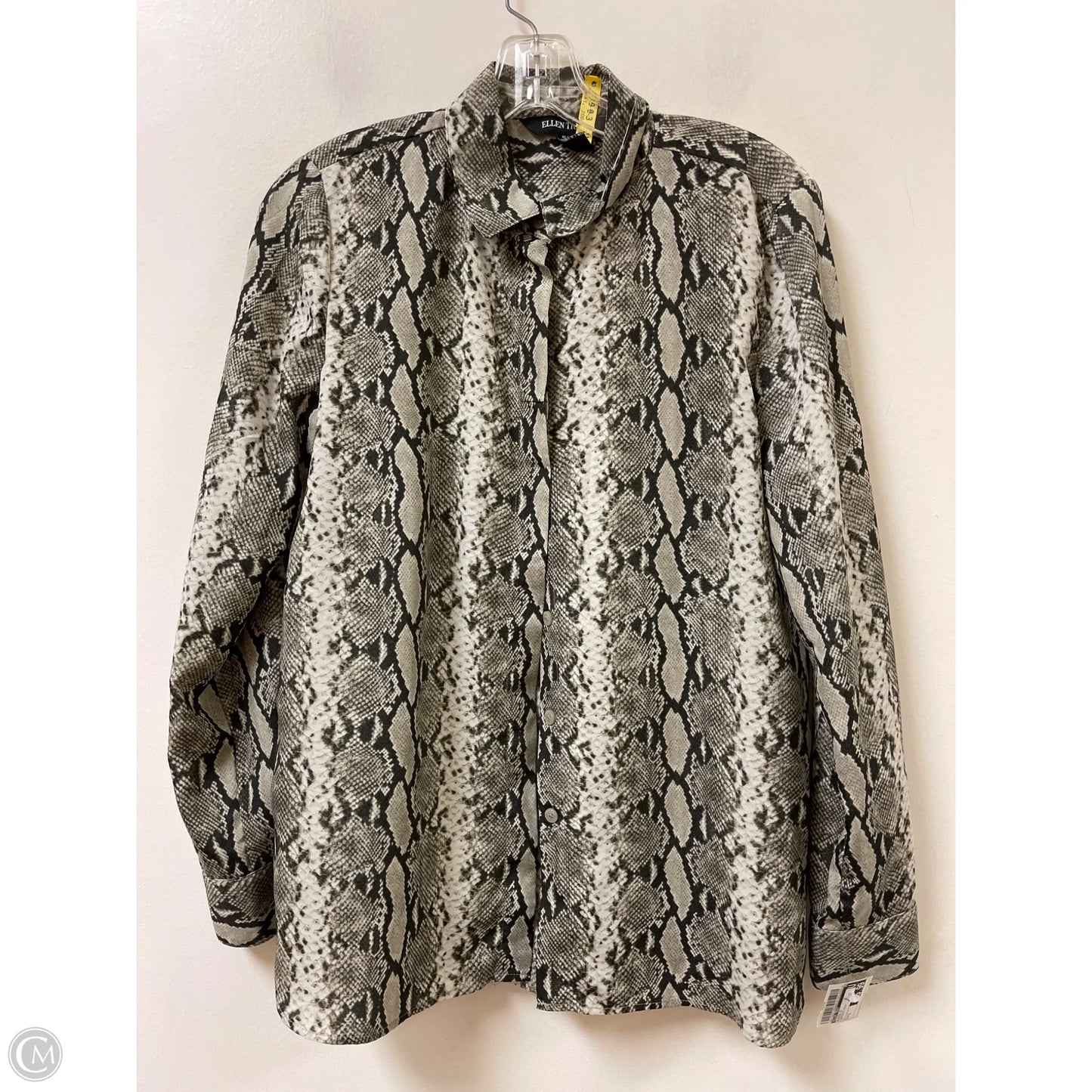 Blouse Long Sleeve By Ellen Tracy In Snakeskin Print, Size: S