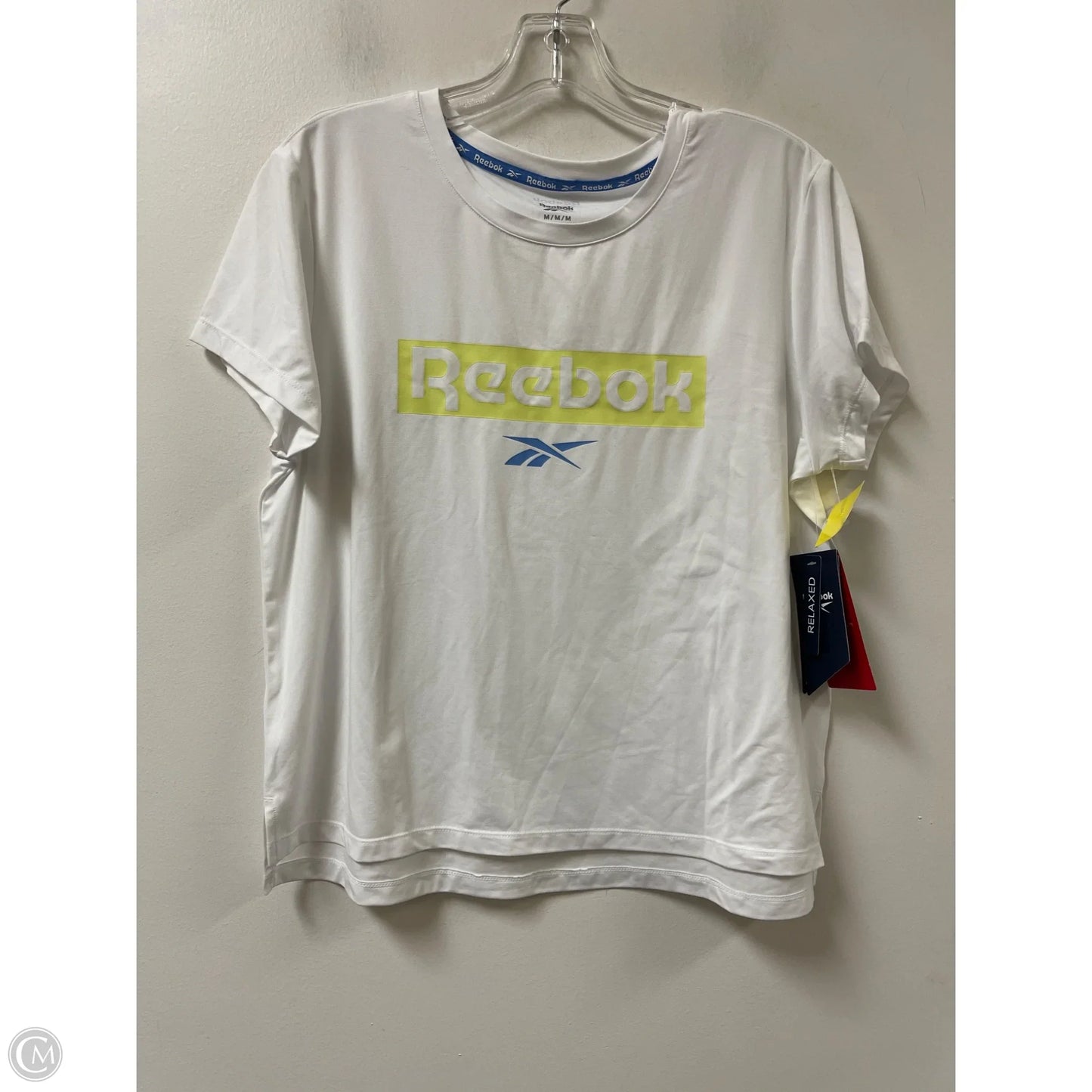 Athletic Top Short Sleeve By Reebok In White, Size: M