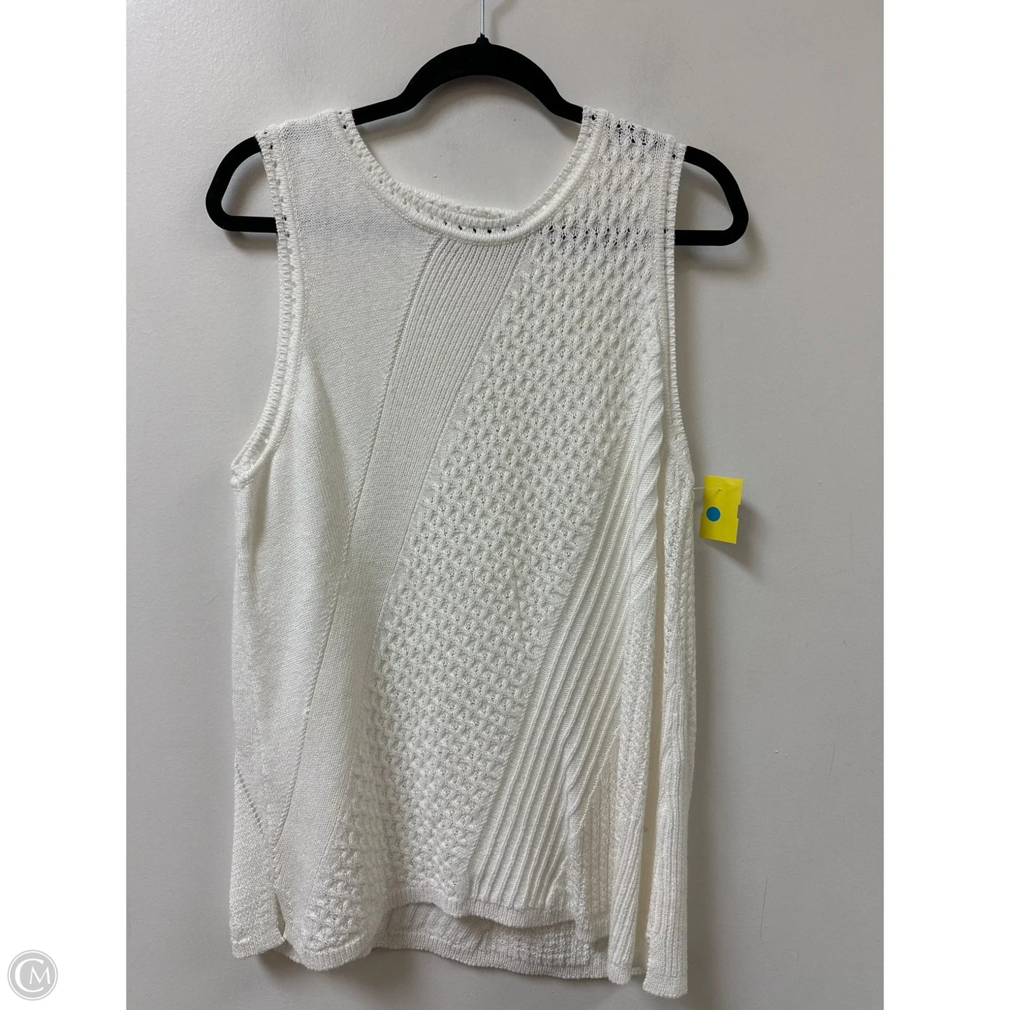 Top Sleeveless By Chicos In White, Size: 1x